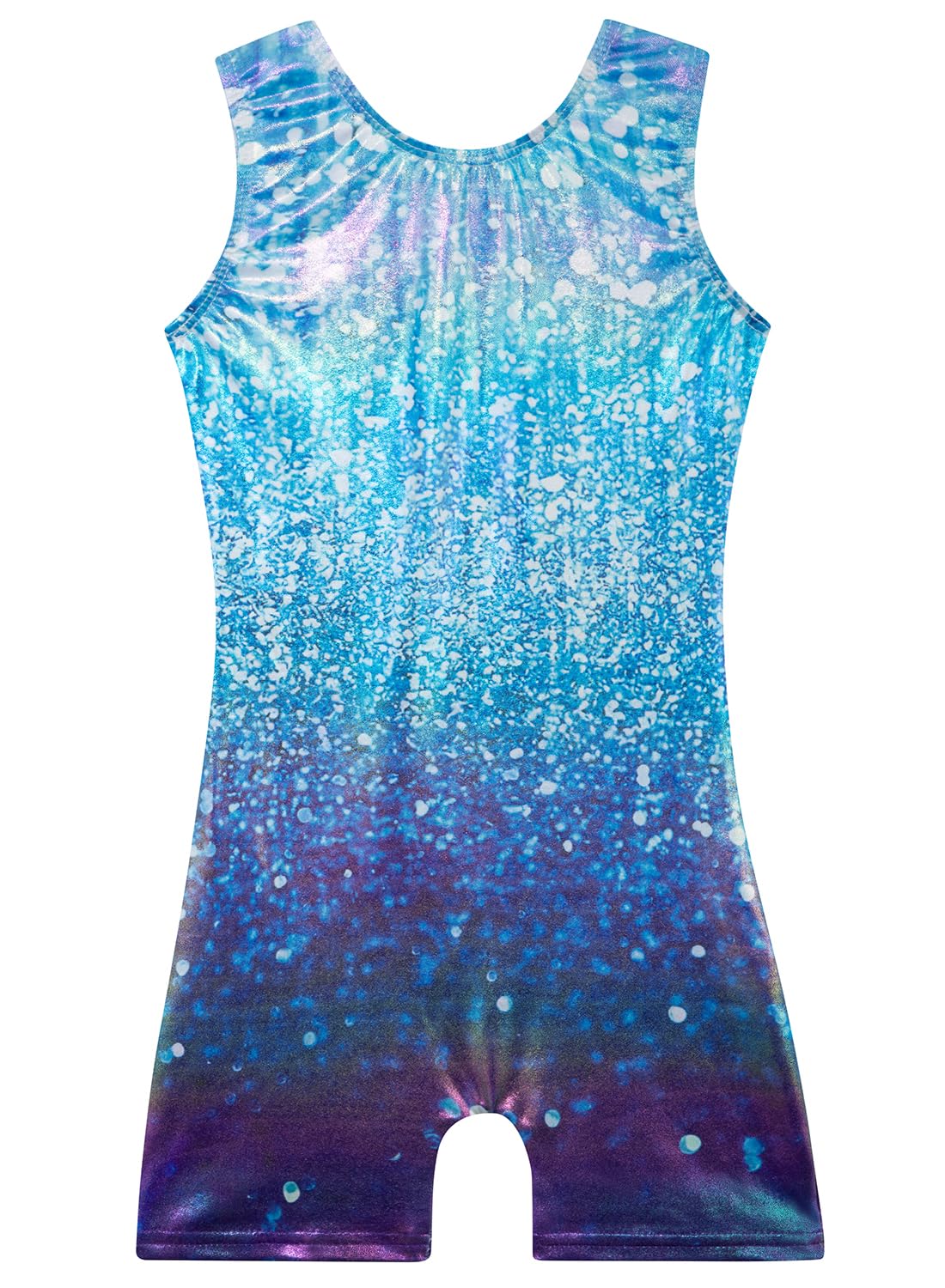 Leotards for Girls Gymnastics Toddler Dance Biketards Mermaid Unicorn Athletic Dance Wear Shiny Rainbow Blue Hotpink