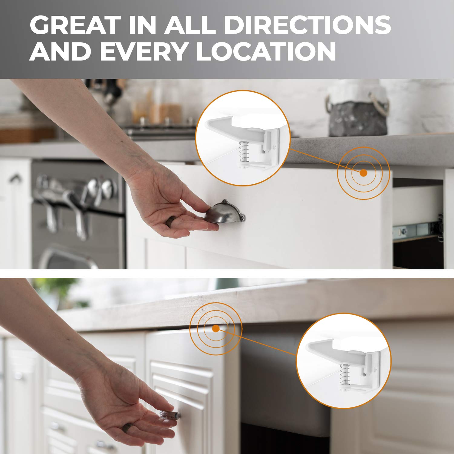 Child Proof Locks for Cabinet Doors (12 Pack Gift) Liberia Ubuy