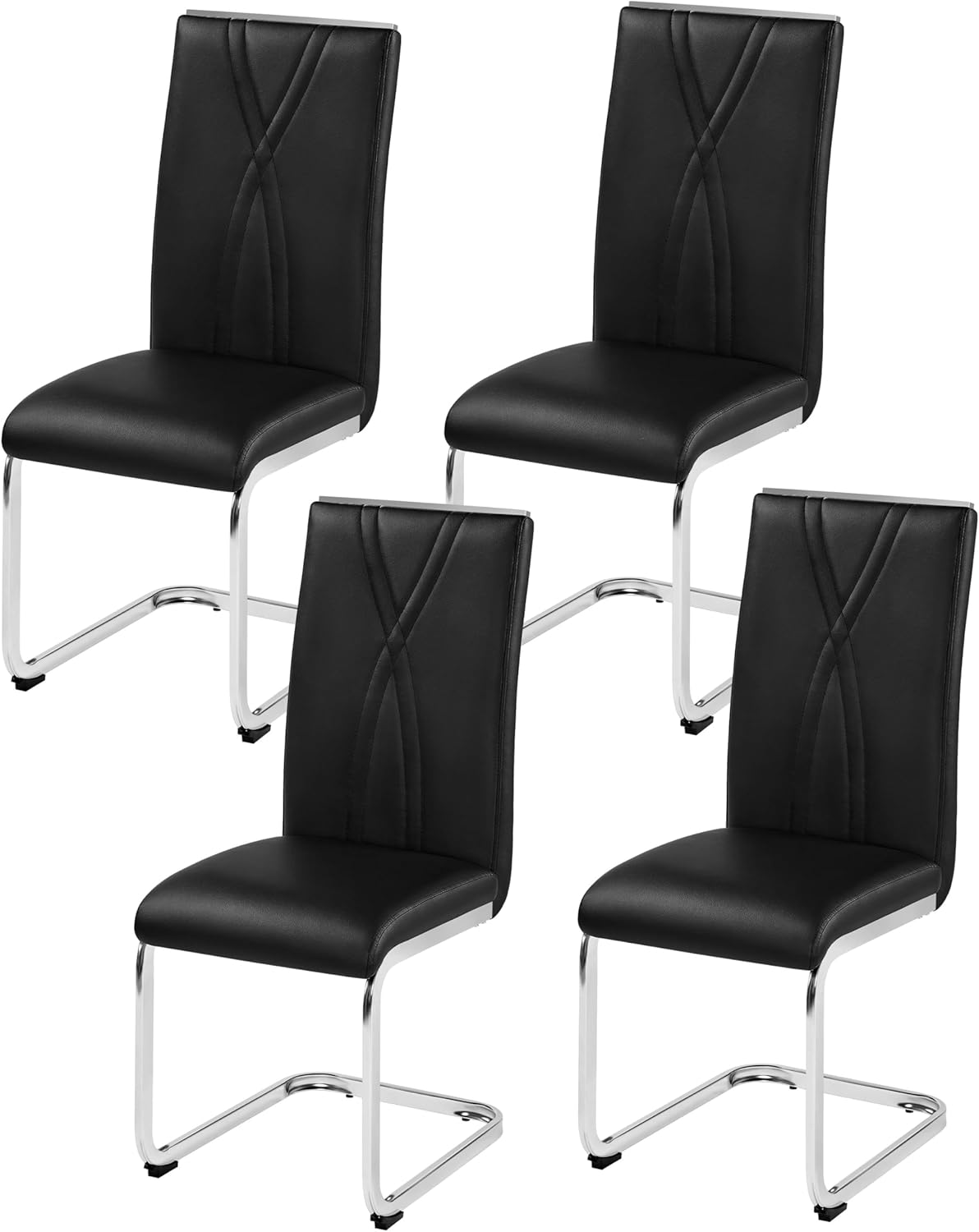 Yaheetech Dining Chairs Set of 4 Modern Kitchen Chairs with Faux