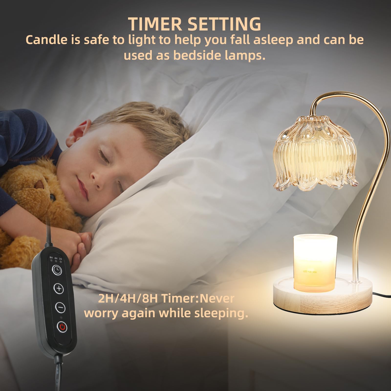 thumbnail: 2-in-1 Kaarsenwarmer Lamp - Elektrische Geurlamp Met Timer En Dimmer, Voor Geurwas En Aromatherapie