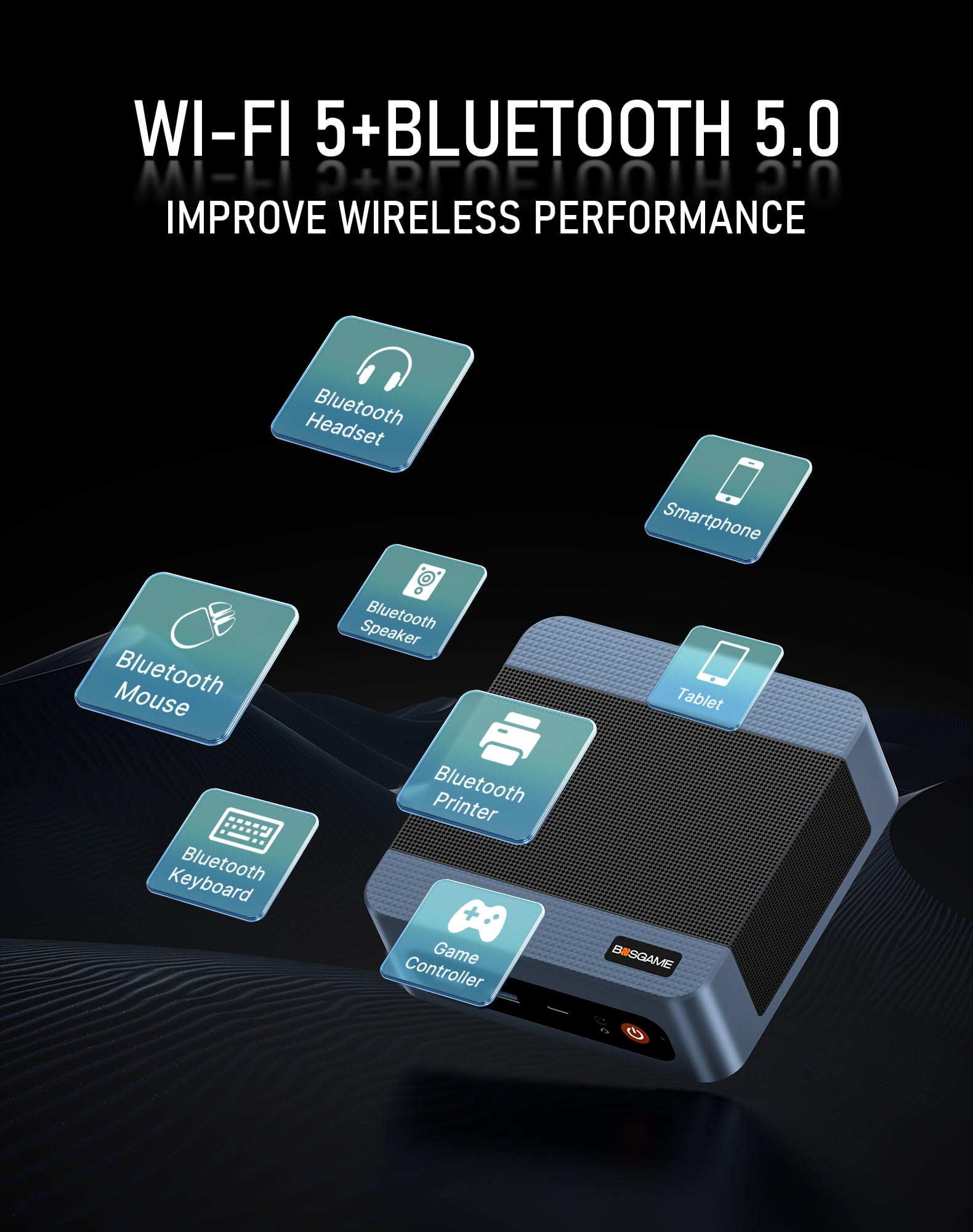 BOSGAME E5 Mini PC [Dual LAN], AMD Ryzen 3 5300U Mini PC with 16GB DDR4 1TB SSD, Mini Computers (up to 4.4Ghz) 4K Triple Display/BT5.0/WiFi 5/Dual Channel — view 8