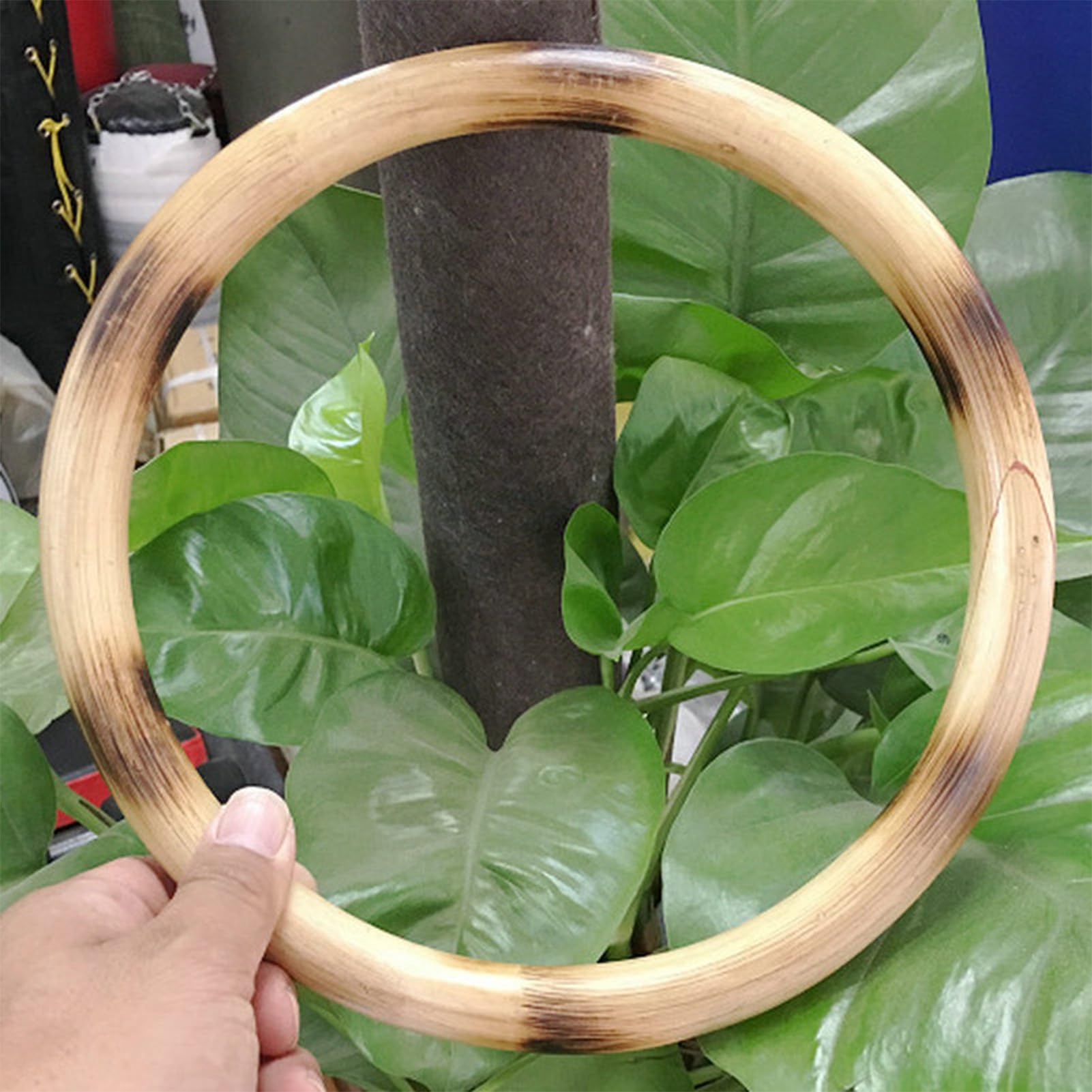 Anneau Wing Chun 21,5 cm en rotin pour Wing Chun Anneau en bois Wing Chun Mannequin Sticky Hand Kung Fu Poignet Équipement d'entraînement de force