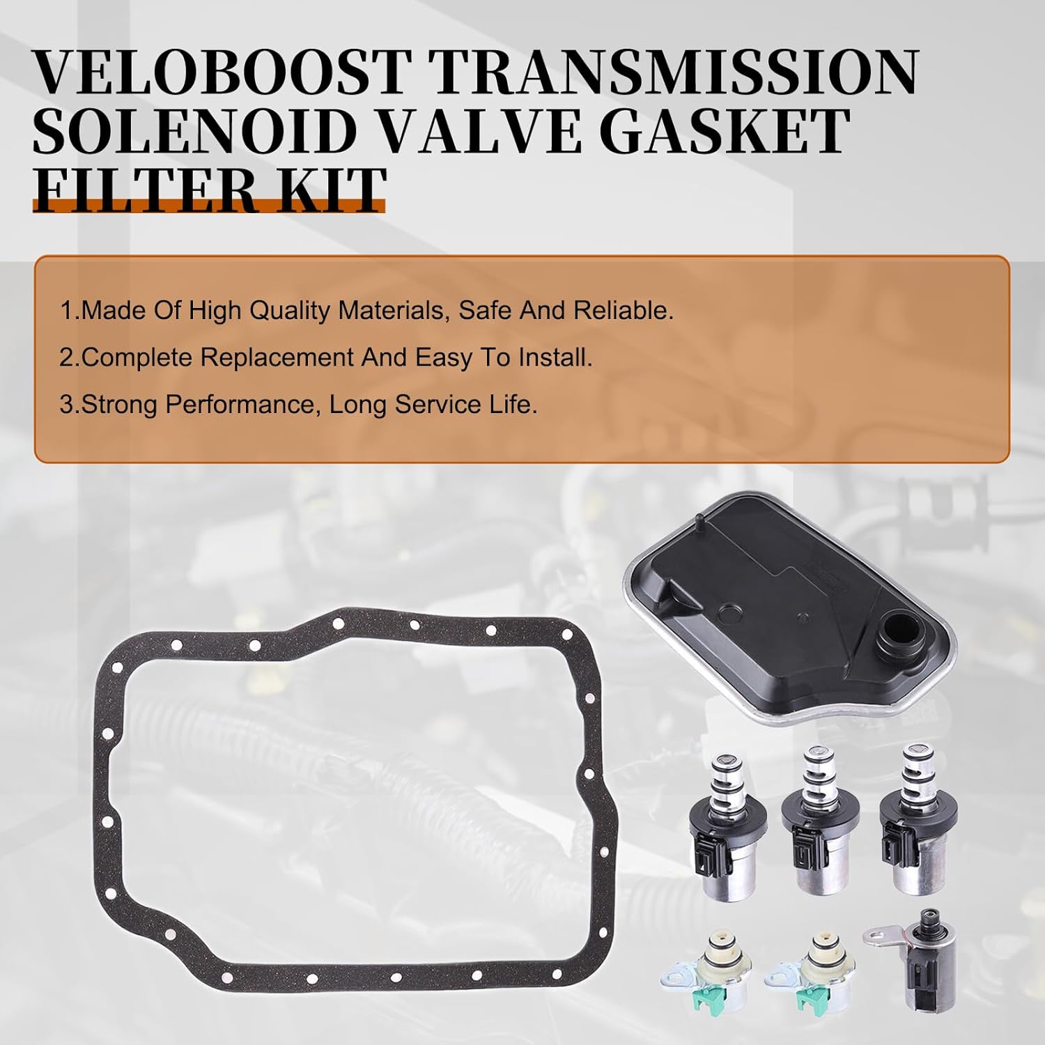 4F27E Transmission Solenoid Valve Gasket Filter Kit Compatible with Ford Transit Connect XLT Mini Cargo 4 Door 2.0L