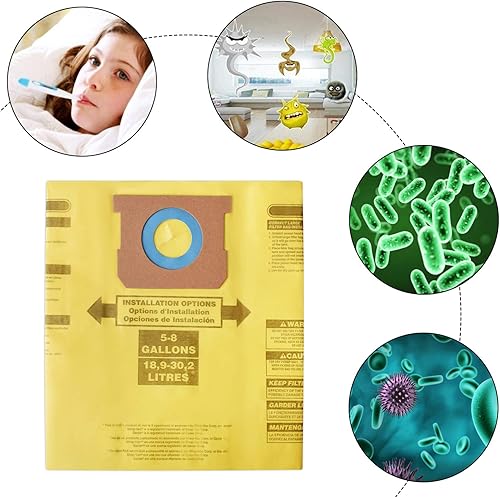 Miniatura 6 de Tomkity 10 paquetes de bolsas de alta eficiencia para recolección de polvo tipo H 9067133 bolsas de vacío desechables para aspiradora de 5 a 8