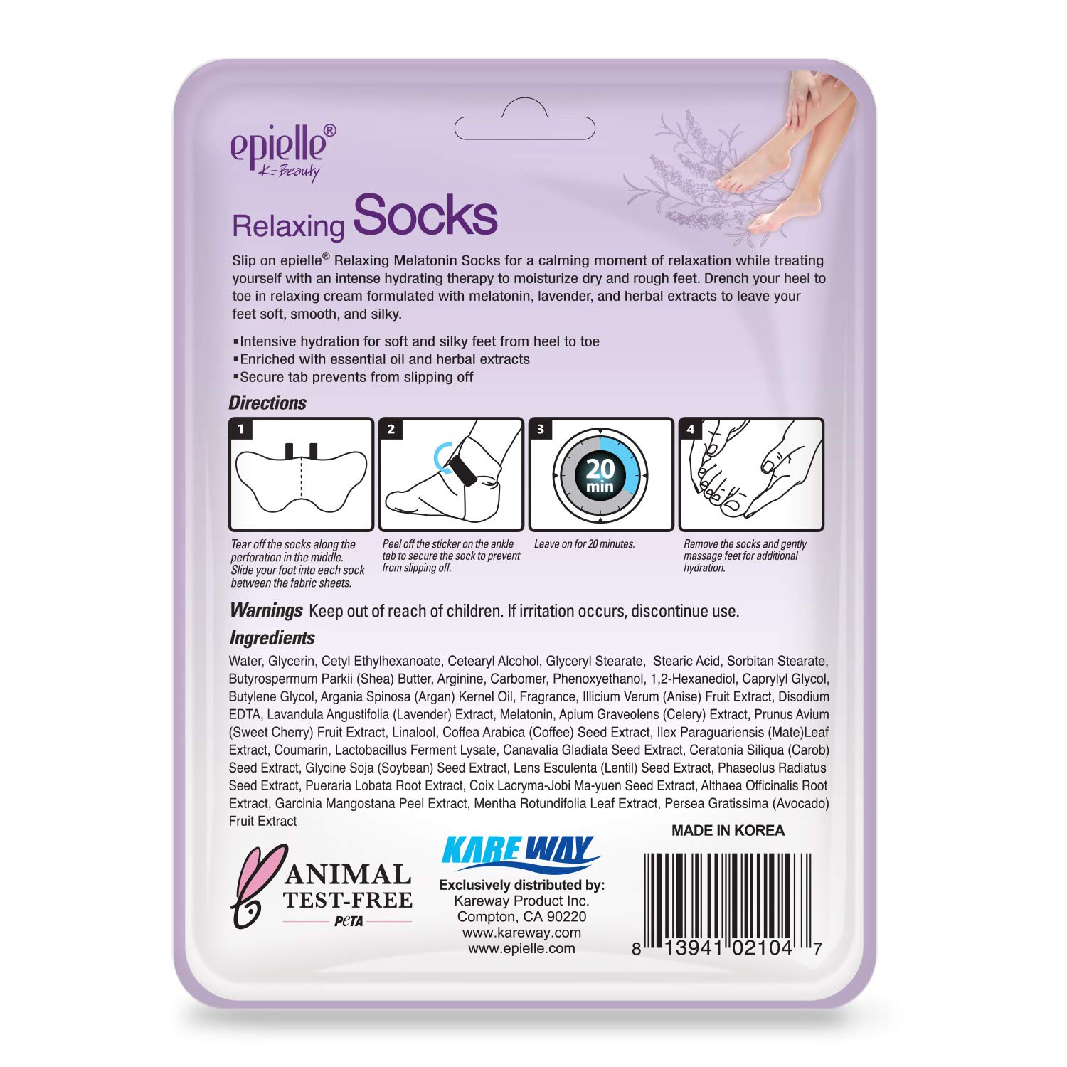 Epielle Relaxing and Nourishing Lavender and Hemp Socks and Gloves | Moisturizing and Relaxing Cream & Lotion | 12 Pack | Gift set for women, Spa Gift for women : Beauty & Personal Care