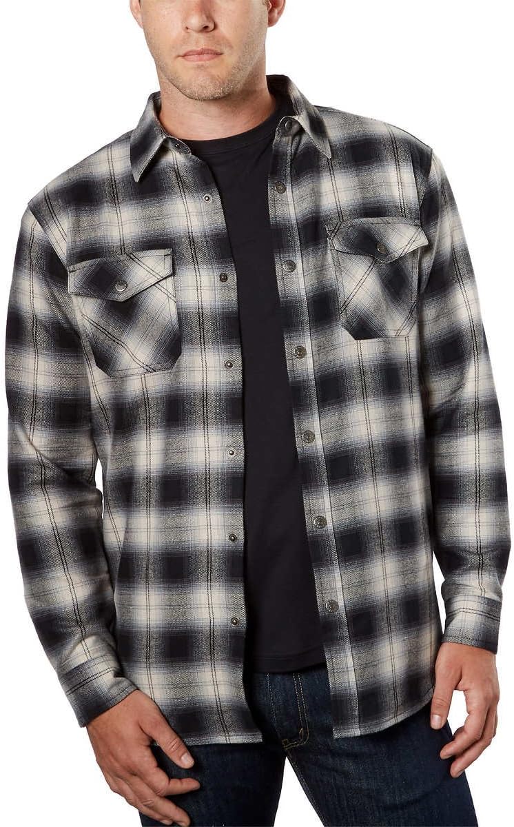 Grizzly Mountain Mens Thermal Lined Flannel (Moonlight, Medium)
