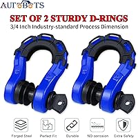 Vista 30 de AUTOBOTS D Ring Shackles Heavy Duty(2 Pack) 68,000 lbs Capacity, Tow Hooks Clevis Shackle with 7/8" Screw Pin for Towing Winch Off Road Accessory