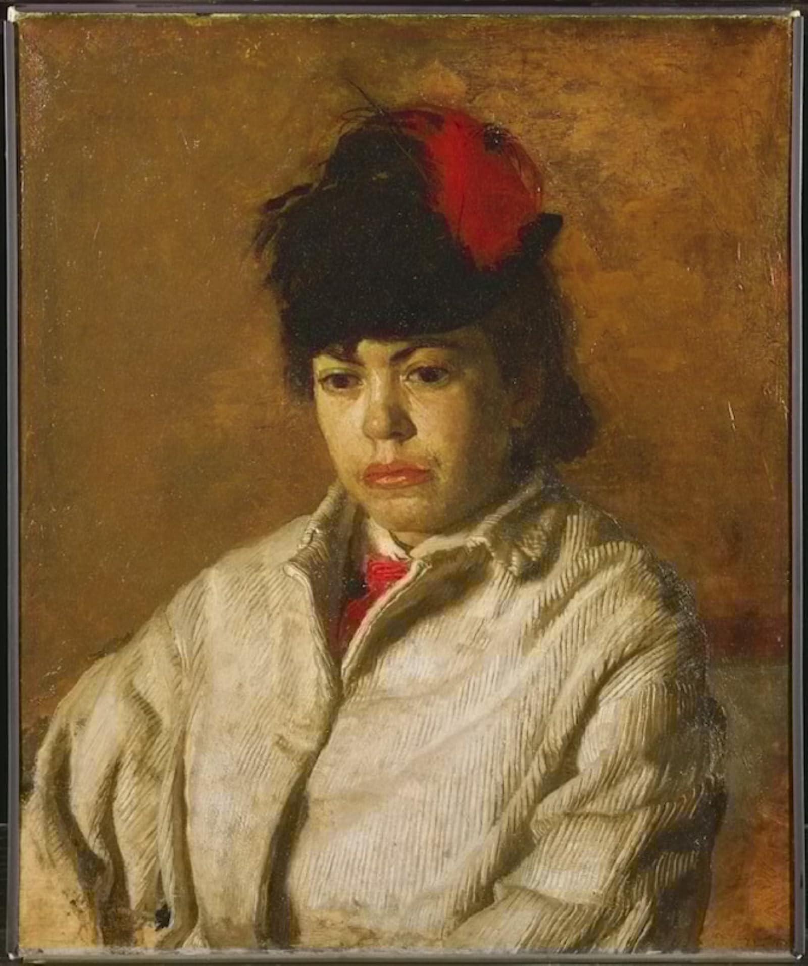 Posteriik No Frame Vintage Print Pop Art Landscape Artwork Portrait Of Margaret Eakins In A Skating Costume By Thomas Eakins Art Prints For Office Home Decor 60X90cm