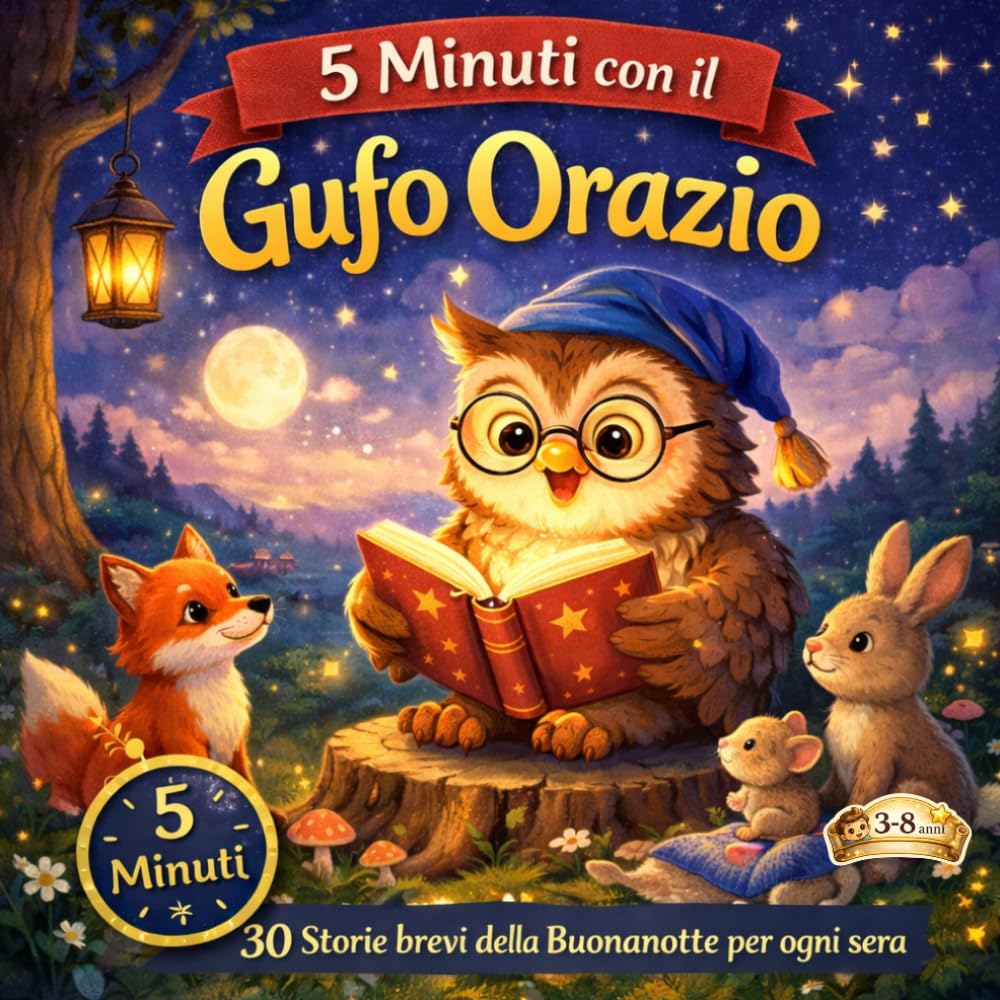 5 Minuti con il Gufo Orazio: 30 Storie brevi della buonanotte per ogni sera (Le Favole della Buonanotte del Gufo Orazio)