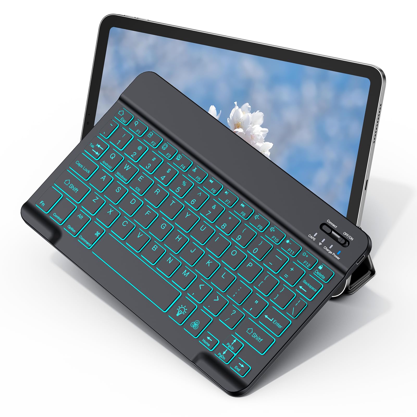 XIWMIX Wireless Bluetooth Keyboard for Samsung Galaxy Tablets, 7-Color Backlit, Ultra-Slim Portable, Type-C Rechargeable, Compatible with Tab A9+/S10 FE/S9/S9 FE/S9+/S9 FE+/S6 Lite/S7/A8-image-9