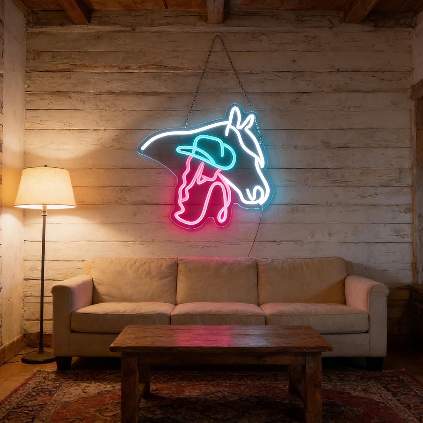 Letrero de neón de caballo de vaquera, luz de neón, luz LED de señora de caballo, señal LED de vida de campo, decoración de pared de habitación de vaquero, letrero de luz de neón para sala de juegos