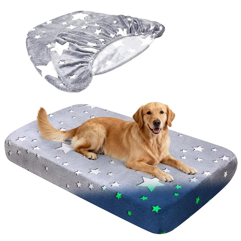 Capa Flanelada Lavável para Cama de Cachorro Hoopttay Cinza 132,08 x 71,12 x 12,7 cm