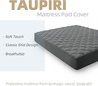 Vista 2 de Tauripi - Funda para colchón con bolsillo profundo (8-21 pulgadas) - funda de algodón acolchado - cojín de enfriamiento -Funda de colchón ajustable
