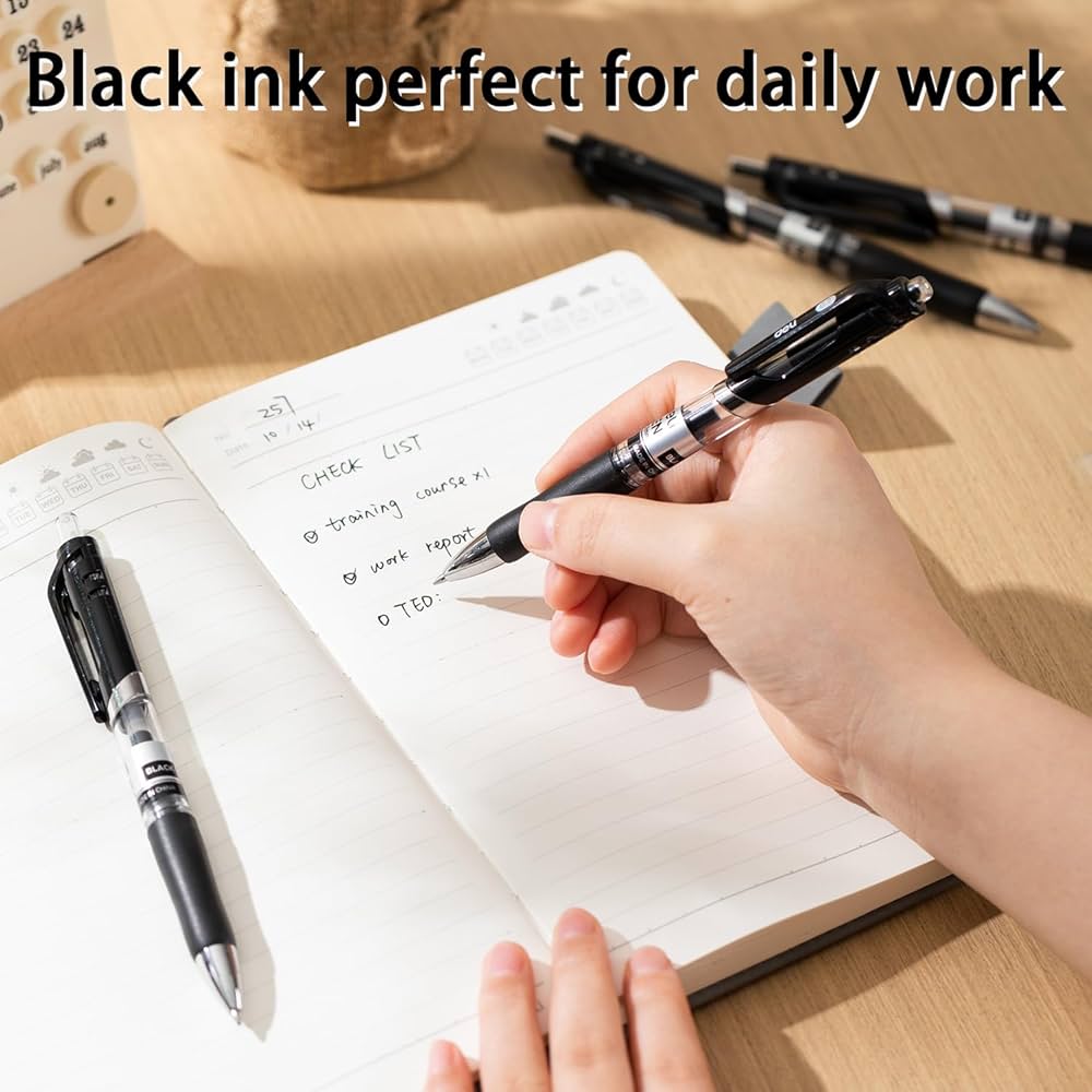 Amazon.com: deli Gel Pens, 50 Pcs Retractable Pens Black Ink