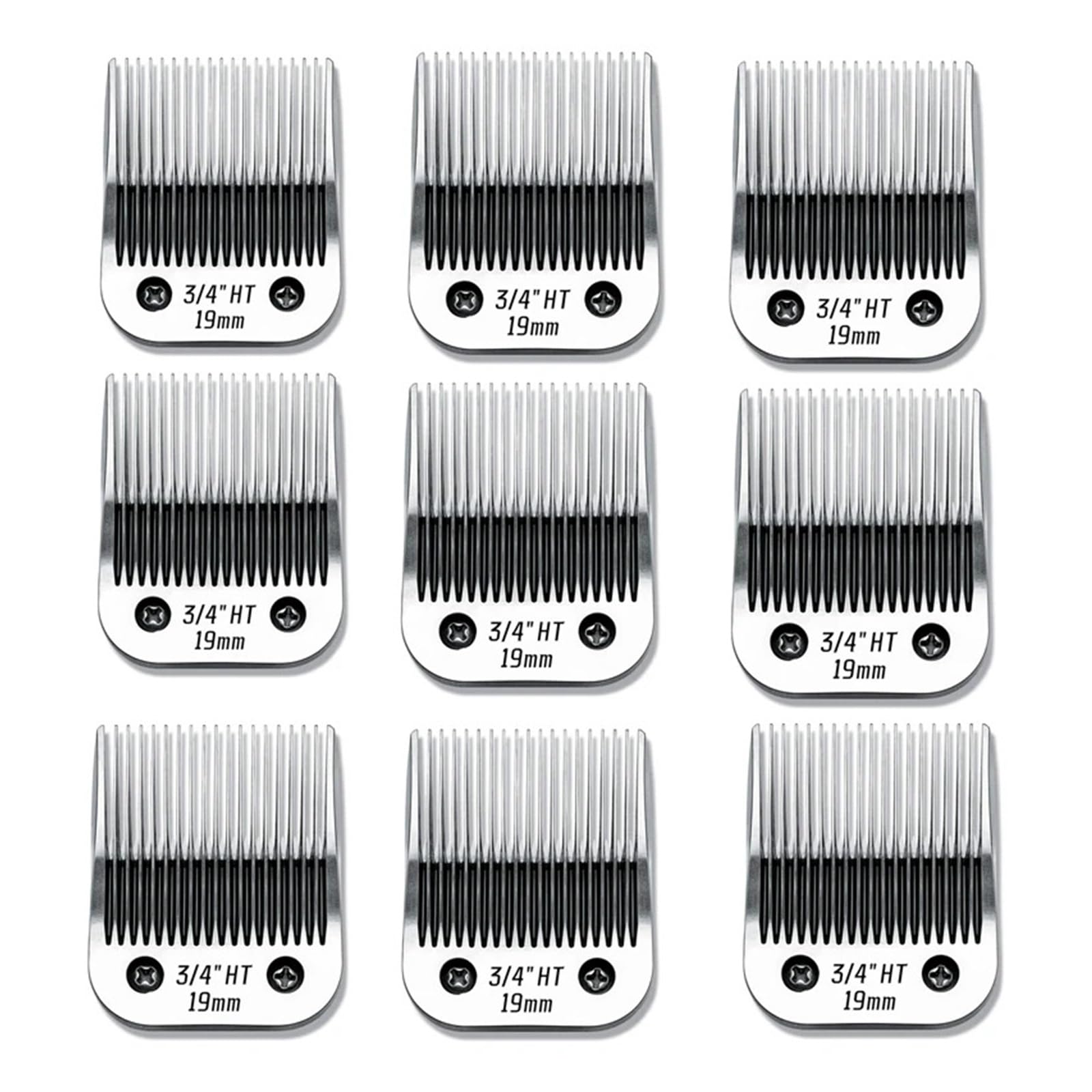 Cortapelos Desmontable HT De 3/4" For Mascotas Con Cuchilla De Cerámica, Compatible Con Andis, Oster, A5, Perros Y Gatos. Longitud De Corte (19 Mm), Baja Temperatura.(9pcs)
