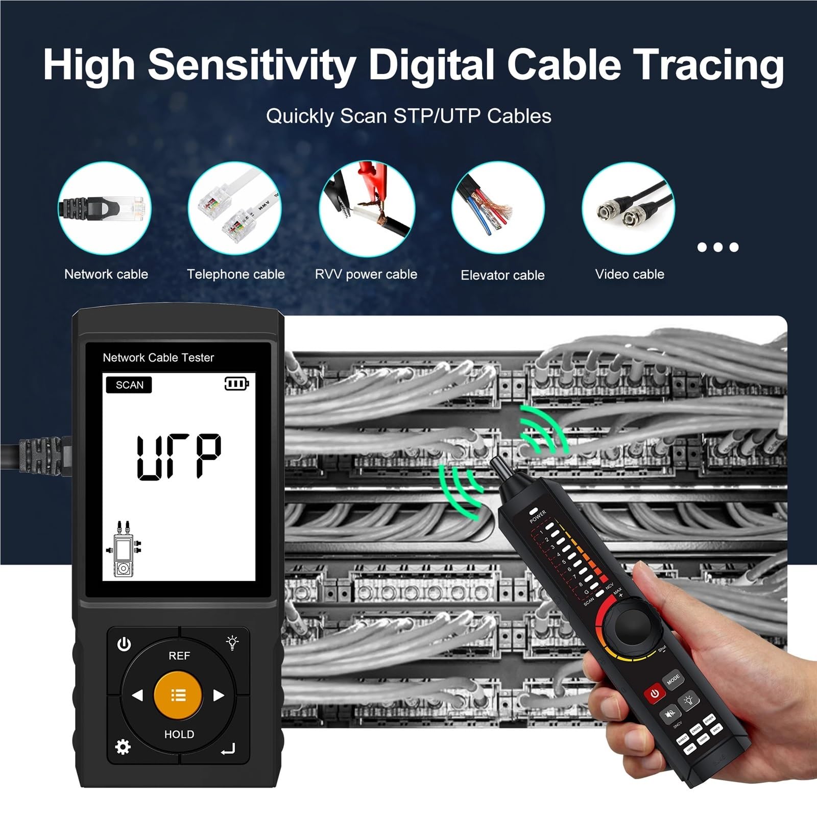 Tester per cavi di rete, Tester Per Cavi Di Rete, Localizzatore, Digitale Ricaricabile, Strumenti, Rilevatore Linea, Analizzatore Riparazione,per cavo di rete