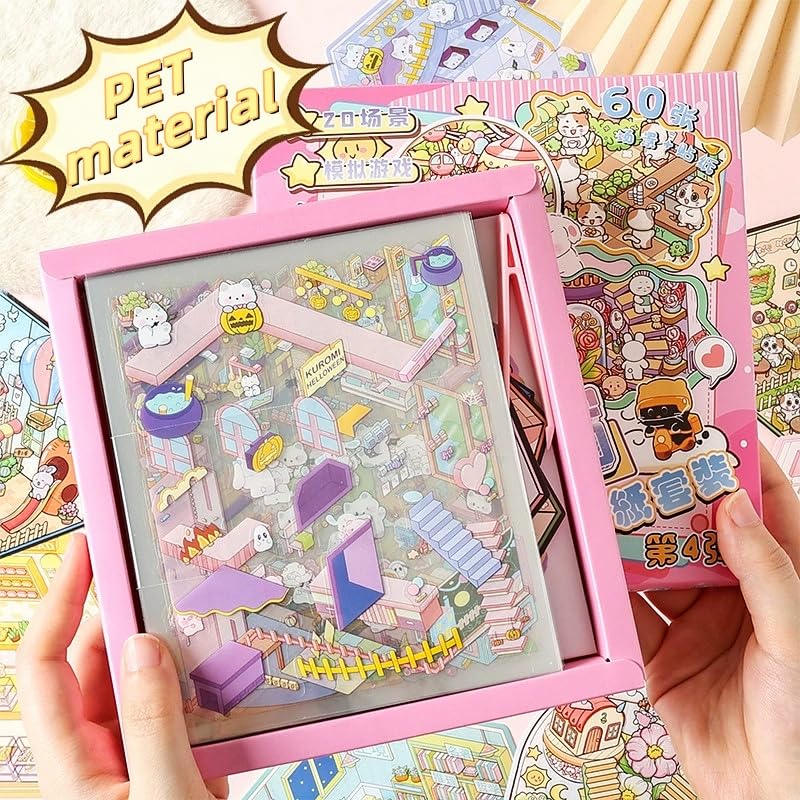 8PCS Lindo Fun Cartoon 3D Sticker Scene, DIY 3D Casa Pegatinas Reutilizables, con Temas de Supermercado, Librería, Restaurante y Más, para Facilitar el Uso y la Creatividad Infantil 8PCS Lindo Fun Cartoon 3D Sticker Scene, DIY 3D Casa Pegatinas Reutilizables, con Temas de Supermercado, Librería, Restaurante y Más, para Facilitar el Uso y la Creatividad Infantil