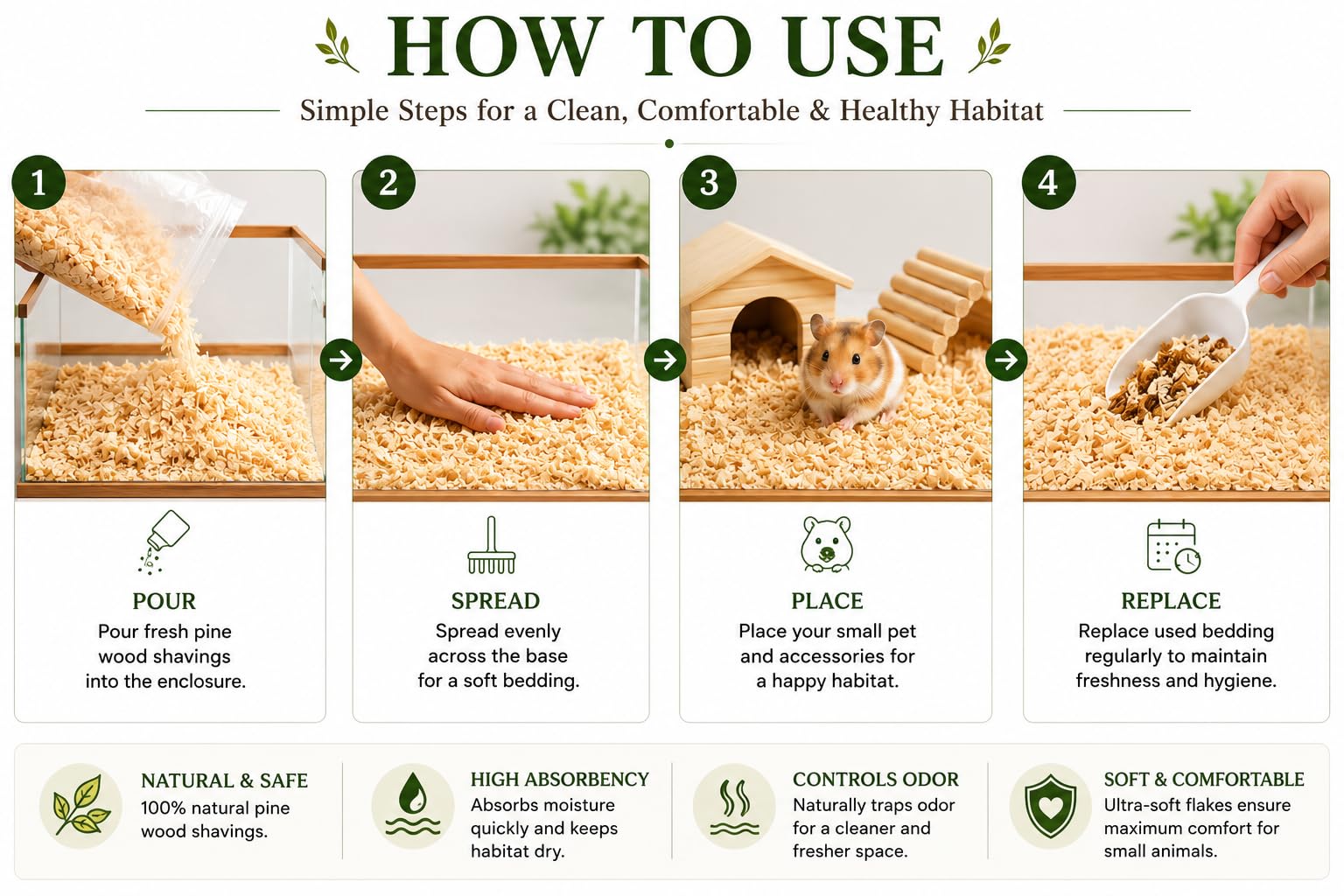 Sparrows Daughter 100% Natural Pine Wood Shavings Bedding | Odor Control High Absorbency Low Dust | Nesting Material for Sparrows Canaries Budgies Hamsters Rabbits Guinea Pigs | 100g 1