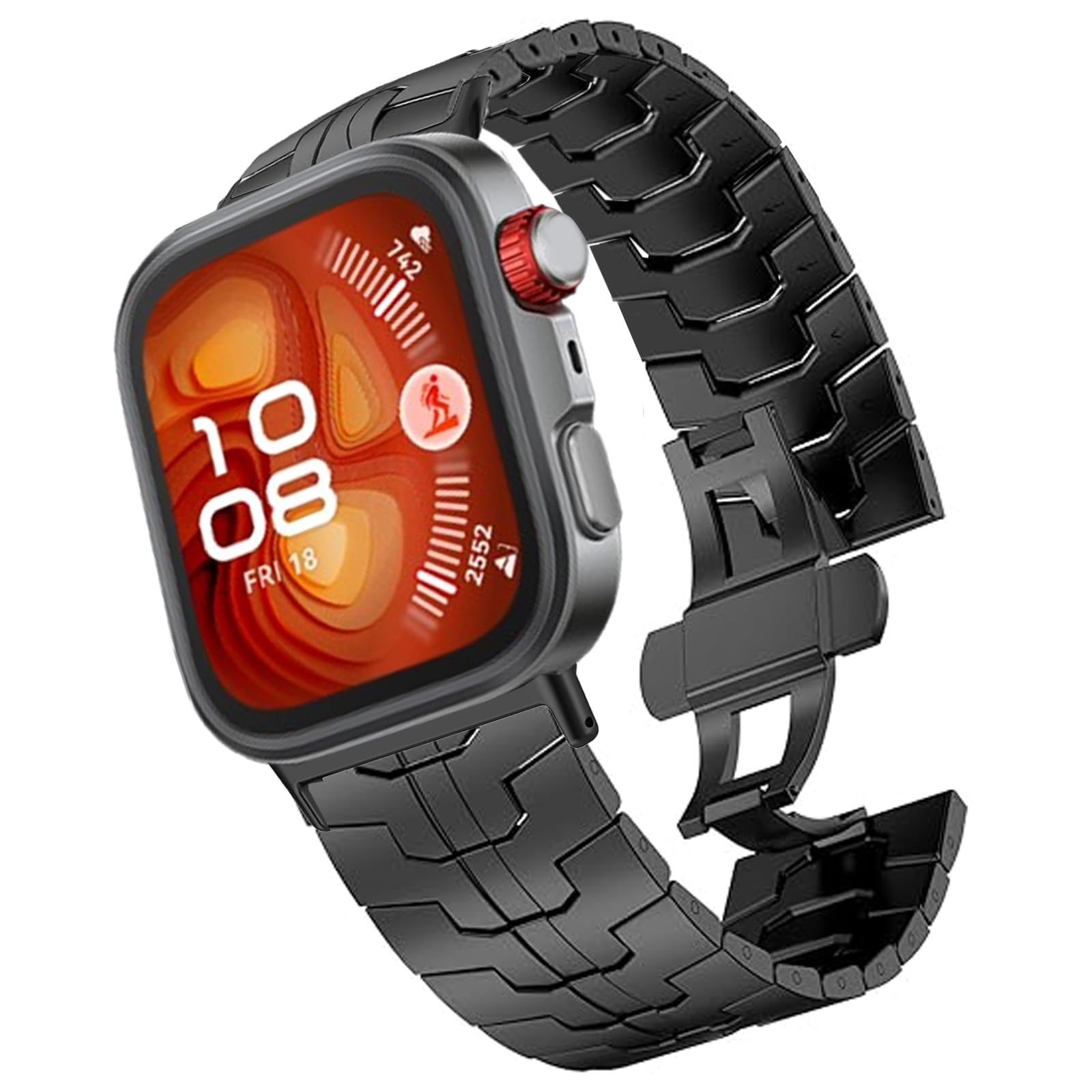Blueshaweu Compatible avec Huawei Watch Fit 4 Pro - Bracelet de rechange en métal pour homme - Compatible avec Huawei Watch Fit 4 Pro, Fit 4, Fit 3