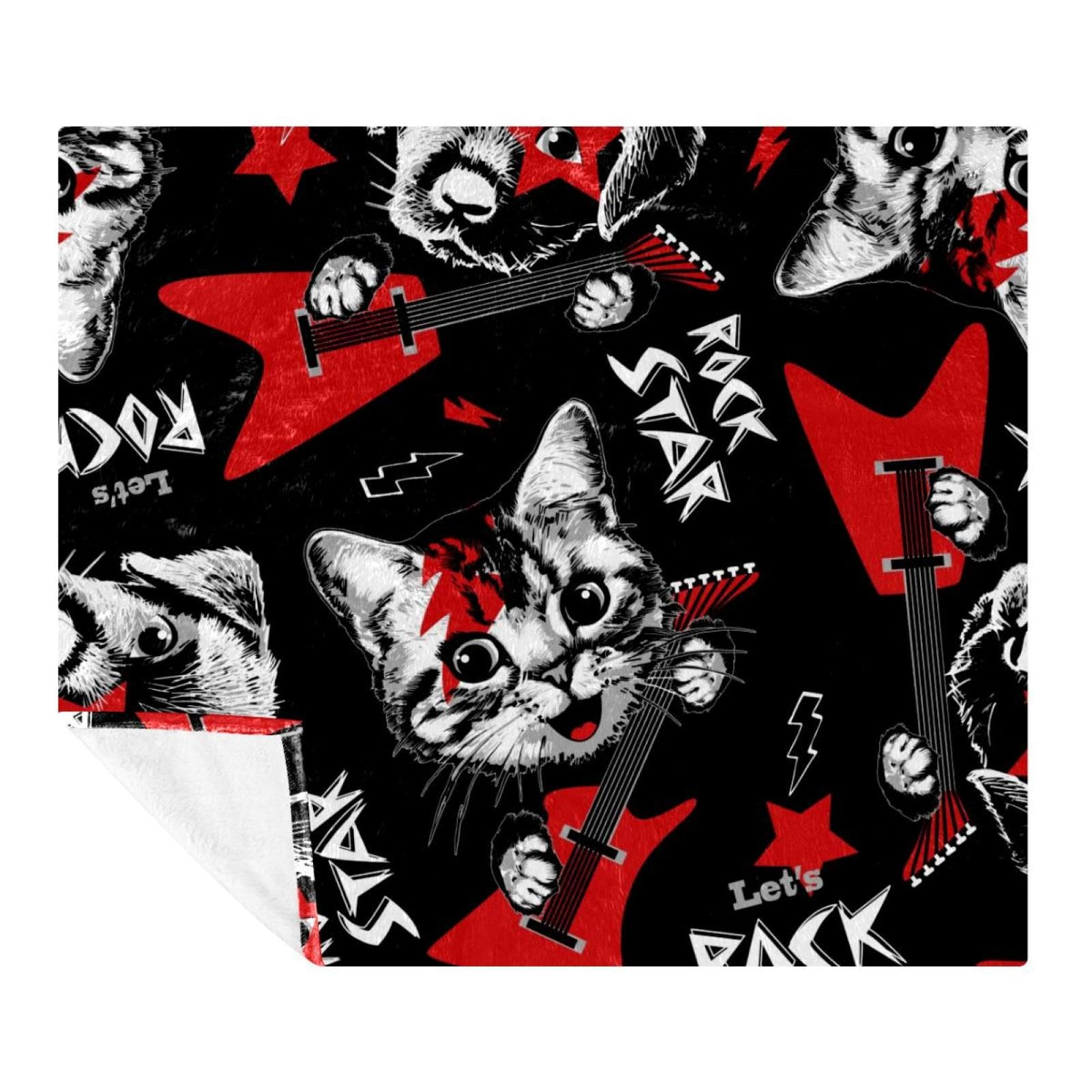 Couverture microfibre polaire 150x200 cm Rock pour lit et canapé
