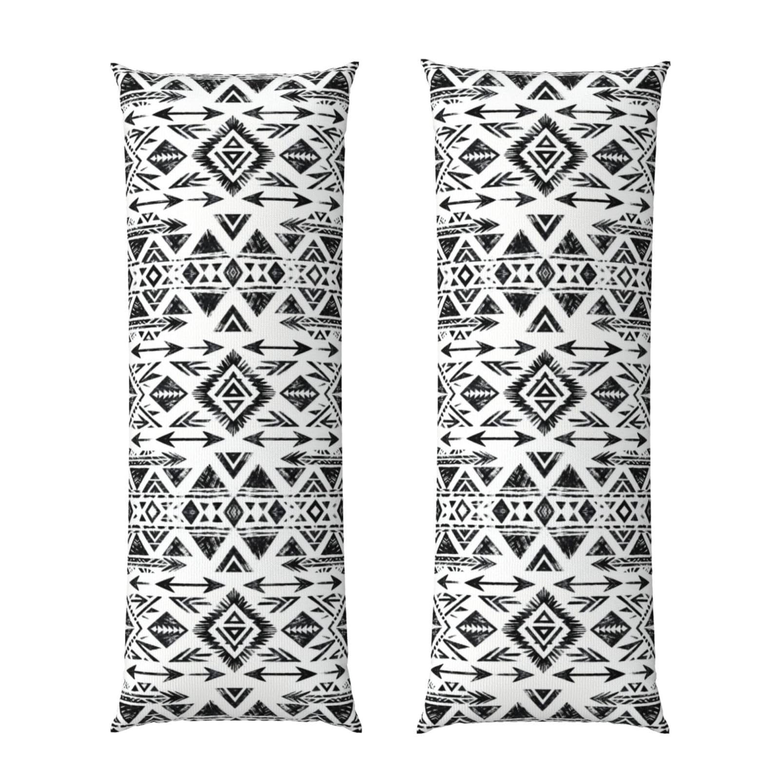 Tribal Arrow Print Body Pillowcase 20x60-Ultra Soft Plush Long Pillow Cover with Hidden Zip for Sleeping