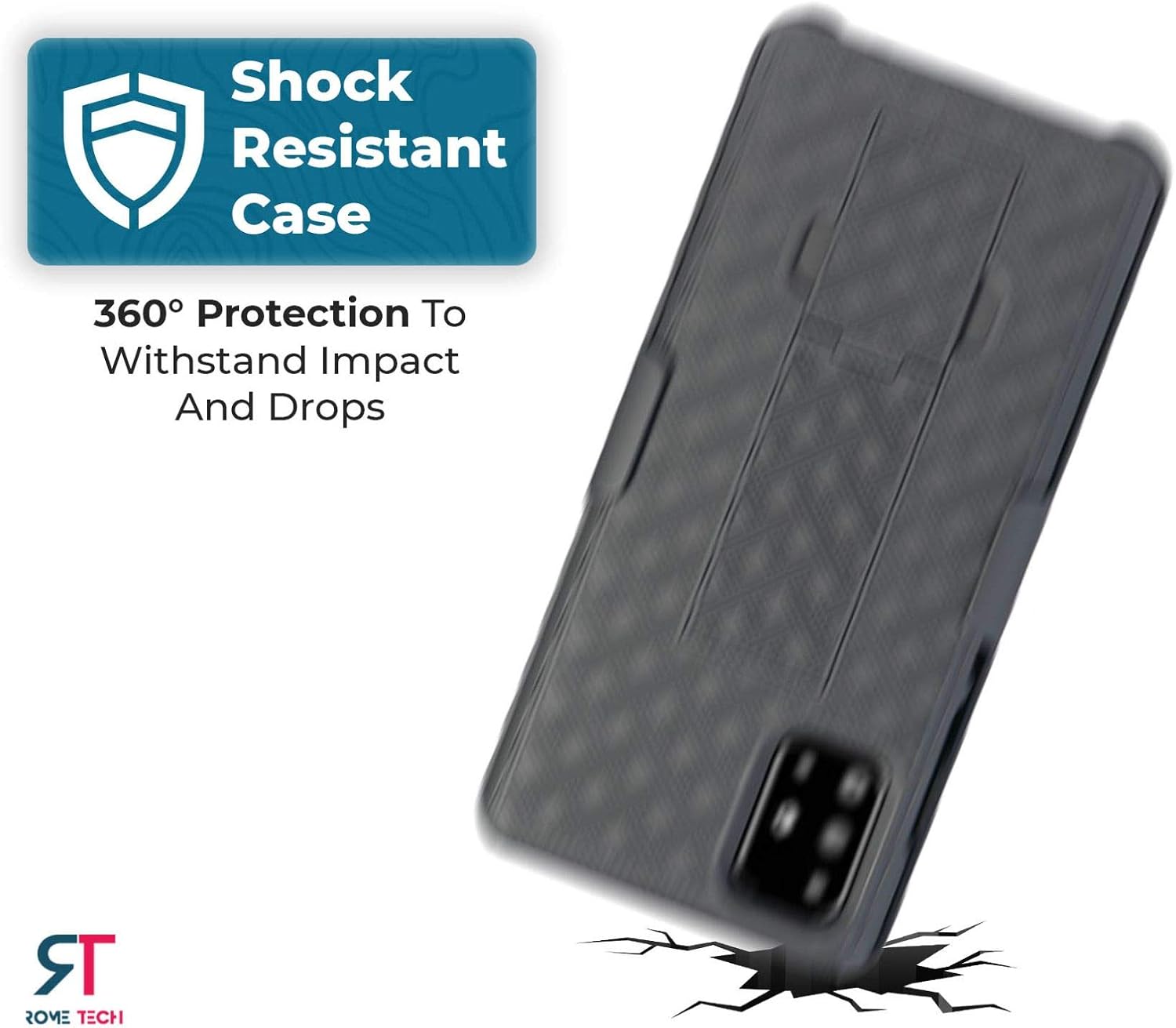 Designed for Samsung Galaxy A51 Case with Belt Clip Holster - Kickstand Cover Phone Case - Black