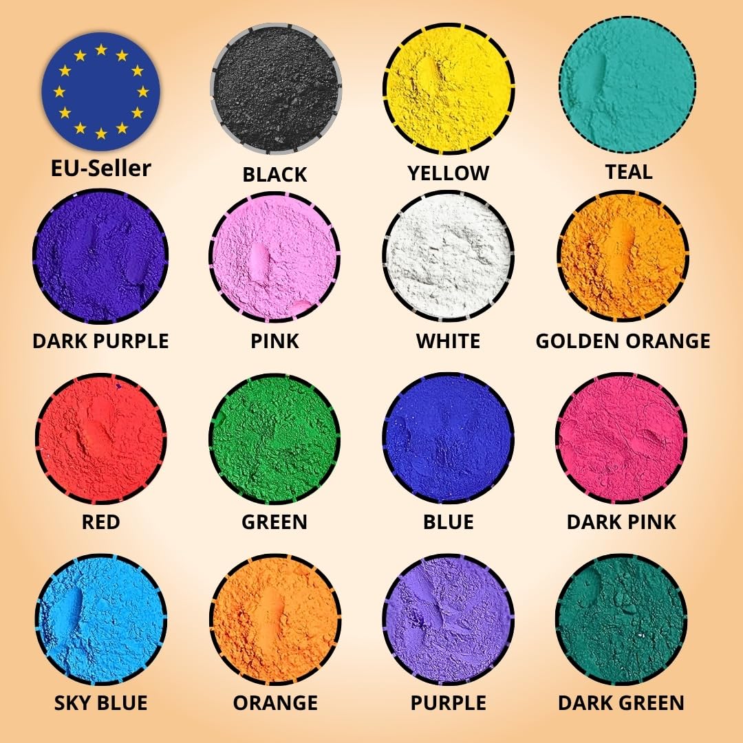 (Mix-15_75gm) Holi Gulal polvere colorata, solubile in acqua, naturale, per festival, servizio fotografico, razzi, colori arcobaleno set di animali baby shower matrimoni campi estivi