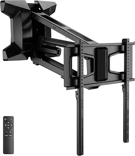 Miniatura 1 de MOUNT-IT! Soporte de pared motorizado para TV con chimenea  Soporte de montaje de mantel eléctrico desplegable con control remoto, capacidad de peso