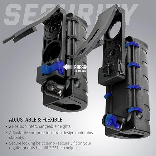 Miniatura 4 de LIVANS OC - Funda de pulverización para cinturón de servicio, soporte de spray de pimienta táctica de policía con cuerda elástica apretada para MK3