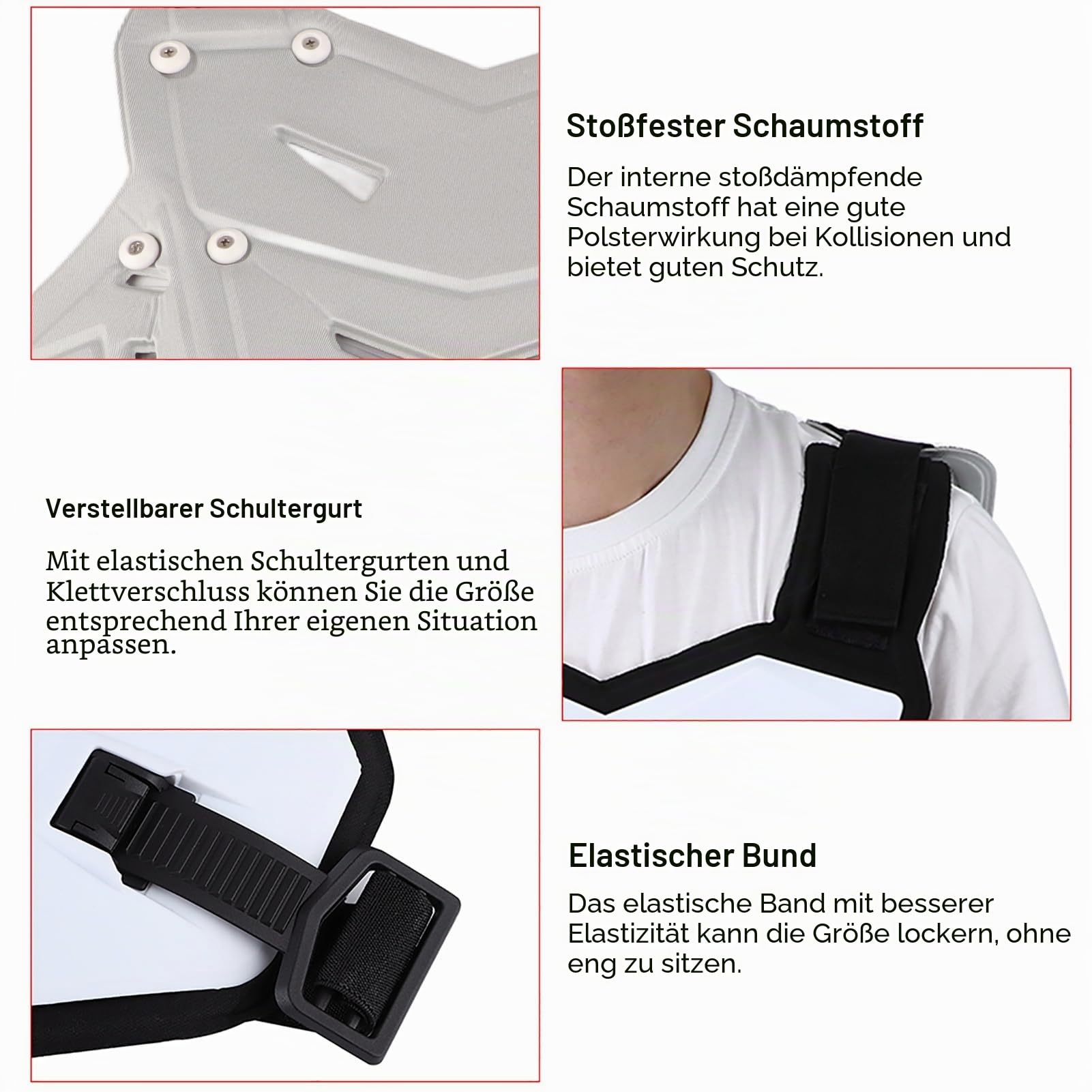Motorrad-Körperschutzweste, Brustschutz, für Geländemotorräder, Rennen, Radfahren, Skifahren, Motocross, für Erwachsene und Kinder, Schutzjacken für Fahrrad, Weiß