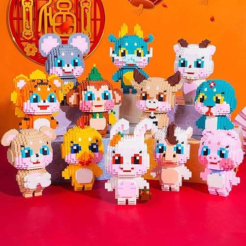 Miniatura 6 de Larcele Juego de micro bloques de construcción de animales, mini ladrillos de juguete de construcción 3D, 1118 puntos KLJM-10 (Mono)