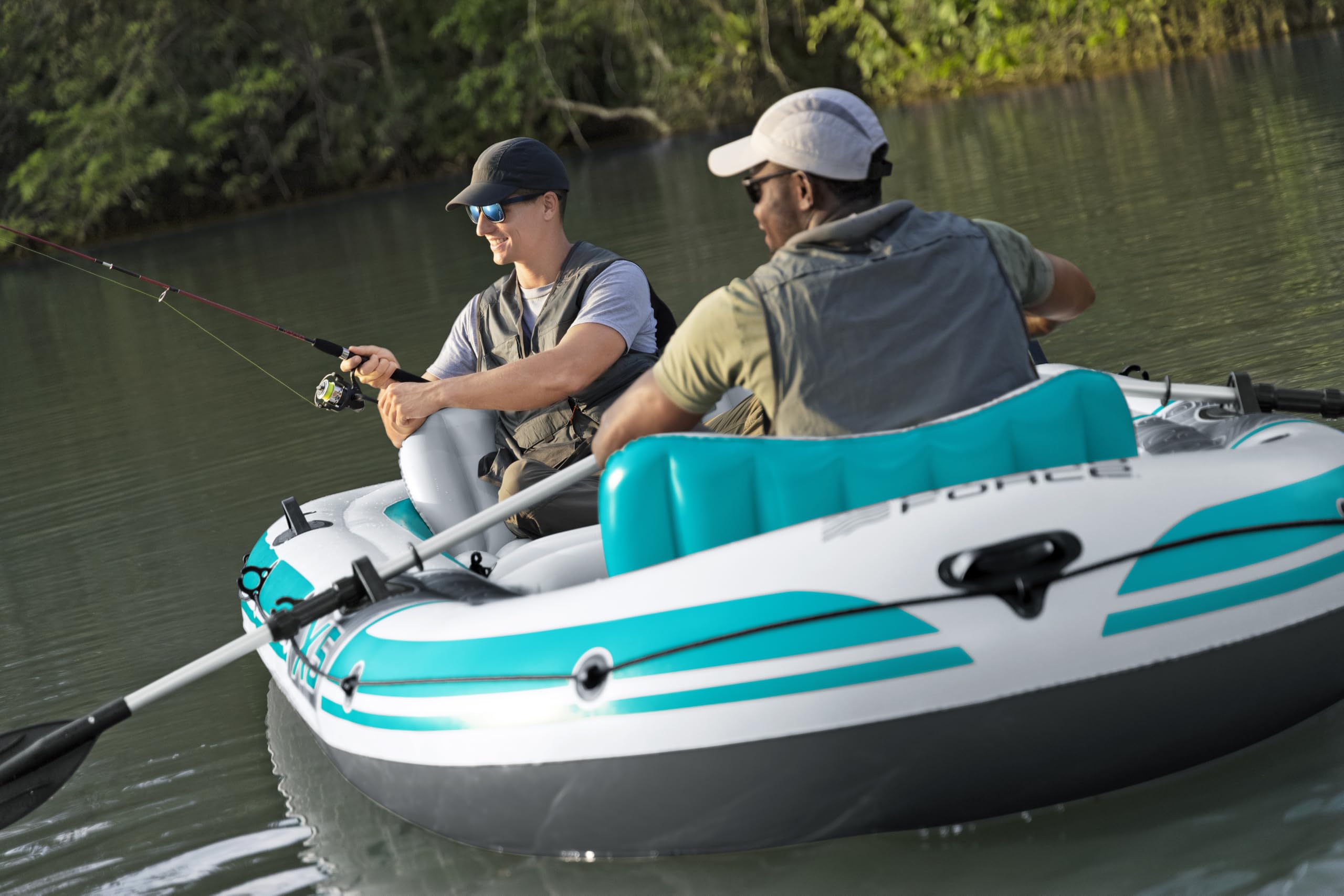Bestway | Hydro-Force Adventure Elite X5 Inflatable Raft Set| Inflatable Boat with Hand Pump, Oars, Seats, Gear Pouch, Carry Bag | Five-Seater
