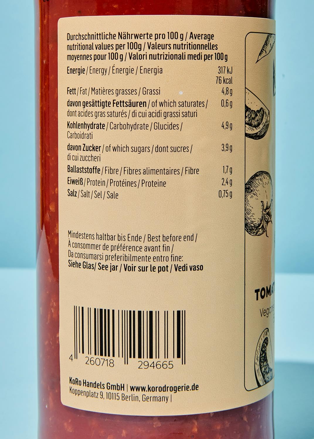 KoRo - Vegane Bolognese 6 x 530 g - Würzige Bolognesesoße mit Sojagranulat - In 5 Minuten fertig - Schmeckt wie das Original
