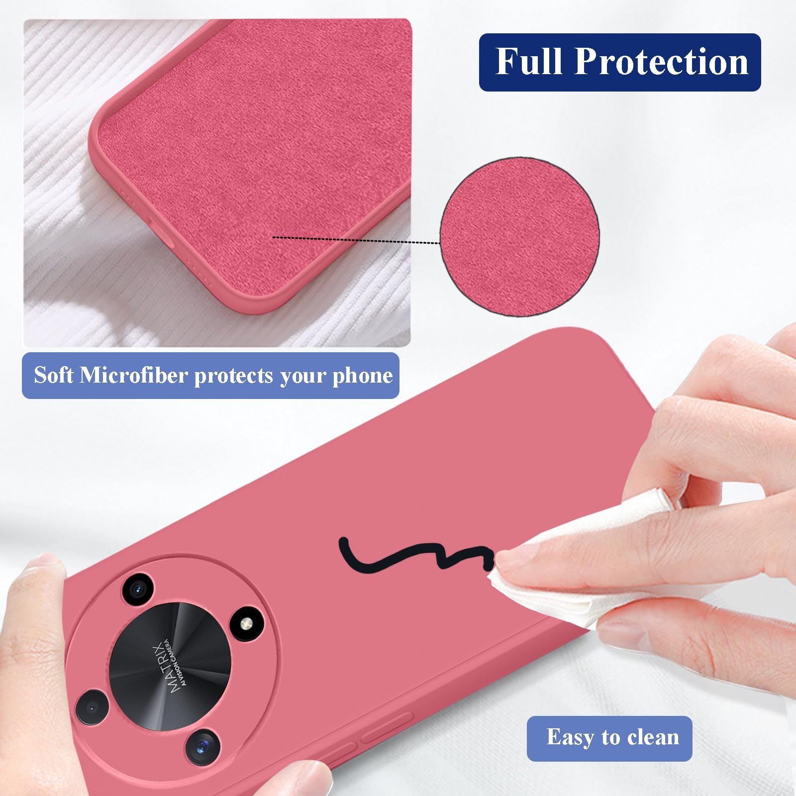 Yarxiawin Phone Case For Honor Magic 6 Lite, Silky Soft Touch For Honor Magic 6 Lite Case Silicone Shockproof Slim Cute Anti Fingerprint Protective Cover Aesthetic (Camellia Red - View #14