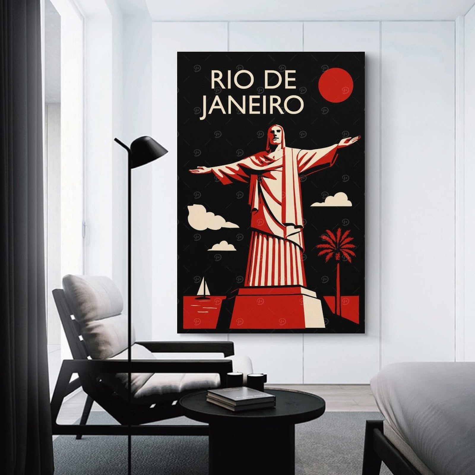 Junmoney Unframe-Style-7-1 Rio De Janeiro Travel Canvas Wall Decor, 20X30inch(50X75cm), For Gallery Wall Decor And Room Displays, Wall Decor Suited To Curated Displays