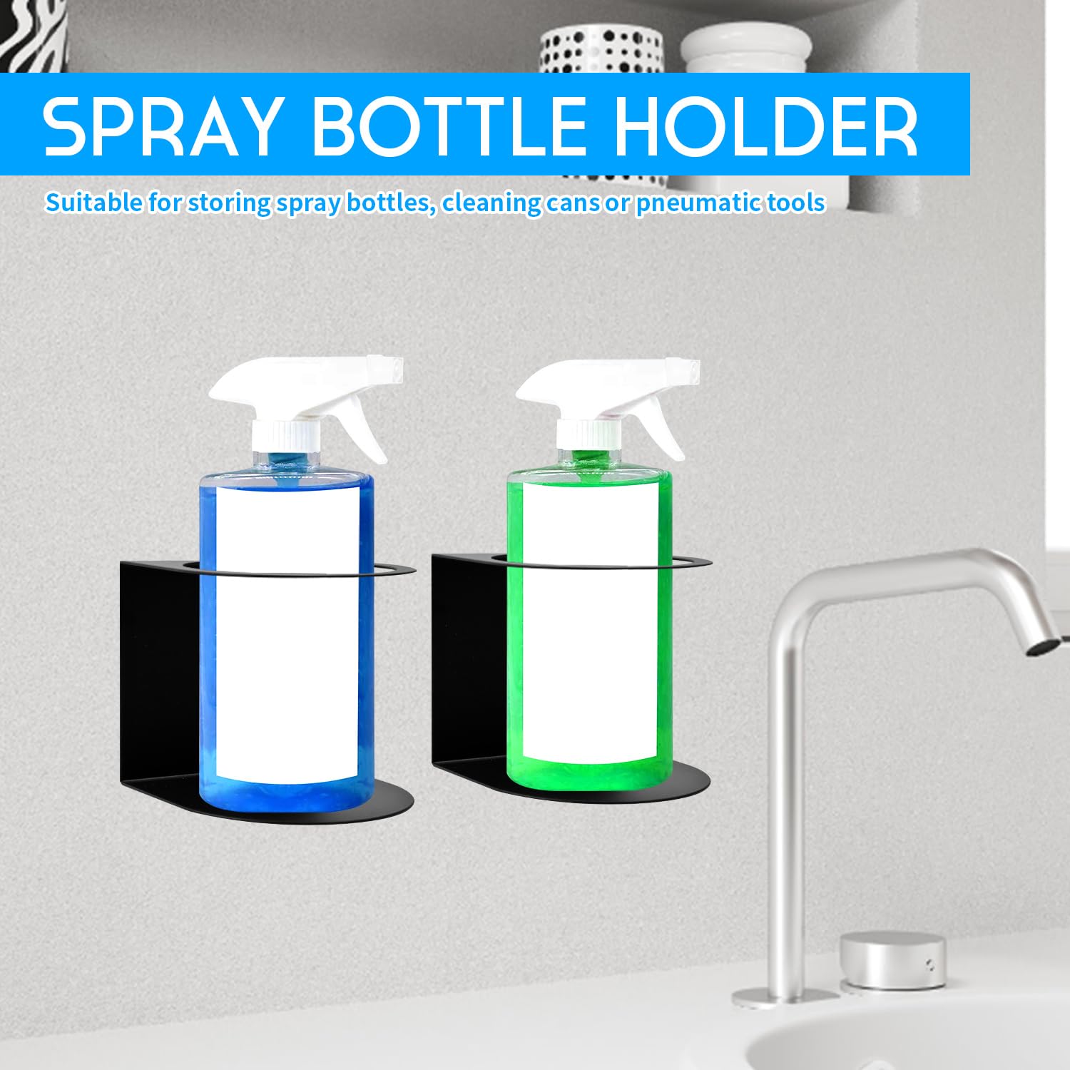 Porta Bombolette Spray Portabottiglie Spray, Scaffale per Bombolette Spray, Organizer Garage Metallo Pannello Porta Attrezzi da Parete per Officina Garage Negozio Casaperfect Size