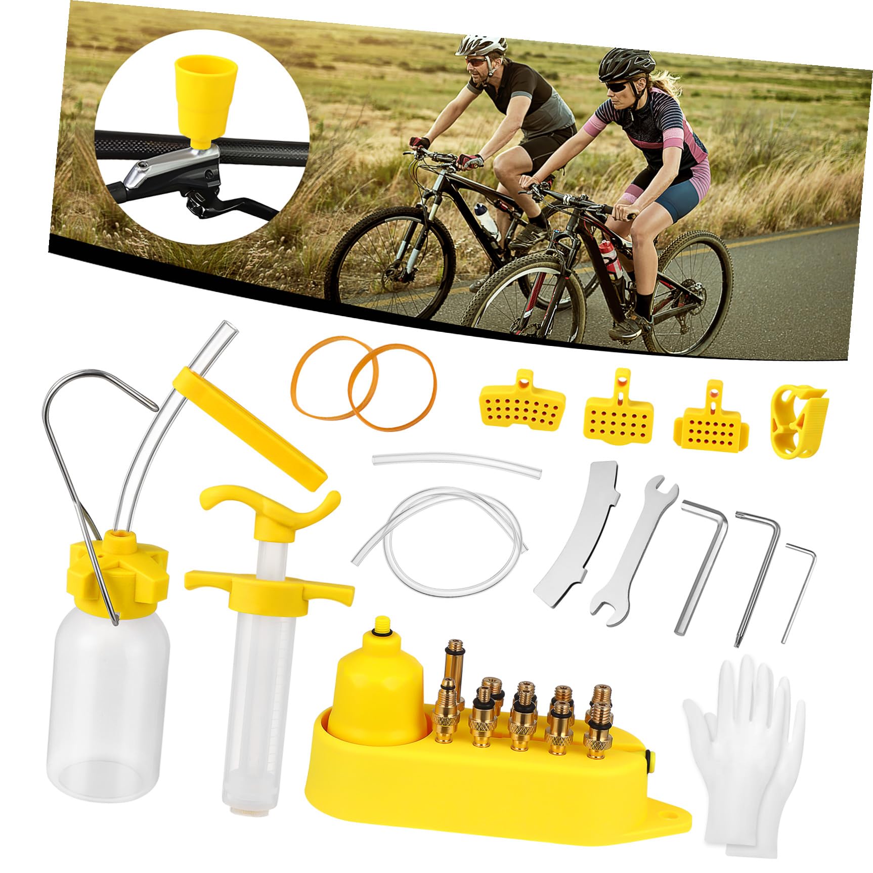 Professionelles Entlüftungswerkzeug für Mountainbike Hydraulische Scheibenbremse mit Ölfüllfunktion und Kunststoff Kupfer Material für Fahrradbremsenreparatur