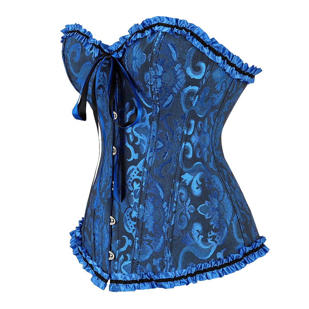 Kranchungel Corset Tops for Women: Renaissance Corset Bustier Shapewear - Halloween Costumes for Themed Parties Aged 25-35: XX-Small Black Blue