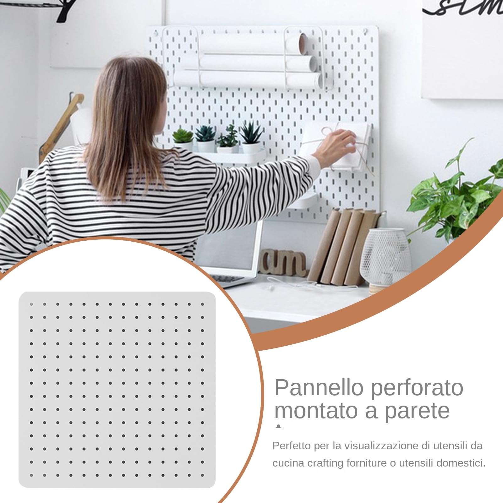 Pannello Forato Organizer | Pannelli Organizzatore Parete Ufficio Casa,Accessorio Decorativo per Attrezzi Cancelleria Oggetti Quotidiani