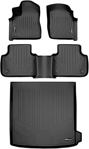 SMARTLINER Juego de 2 filas y maletero de carga para todo tipo de clima, ajuste personalizado para Audi Q8 / SQ8 2019-2025