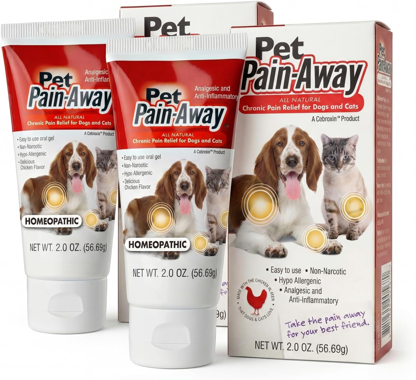 Pet Pain Away All Natural Dog Arthritis Pain Relief, Cat Pain Relief, Dog Pain Relief Anti Inflammatory, Dog Joint Pain Relief, Homeopathic Pain Reliever for Large and Small Dogs and Cats (2 oz)
