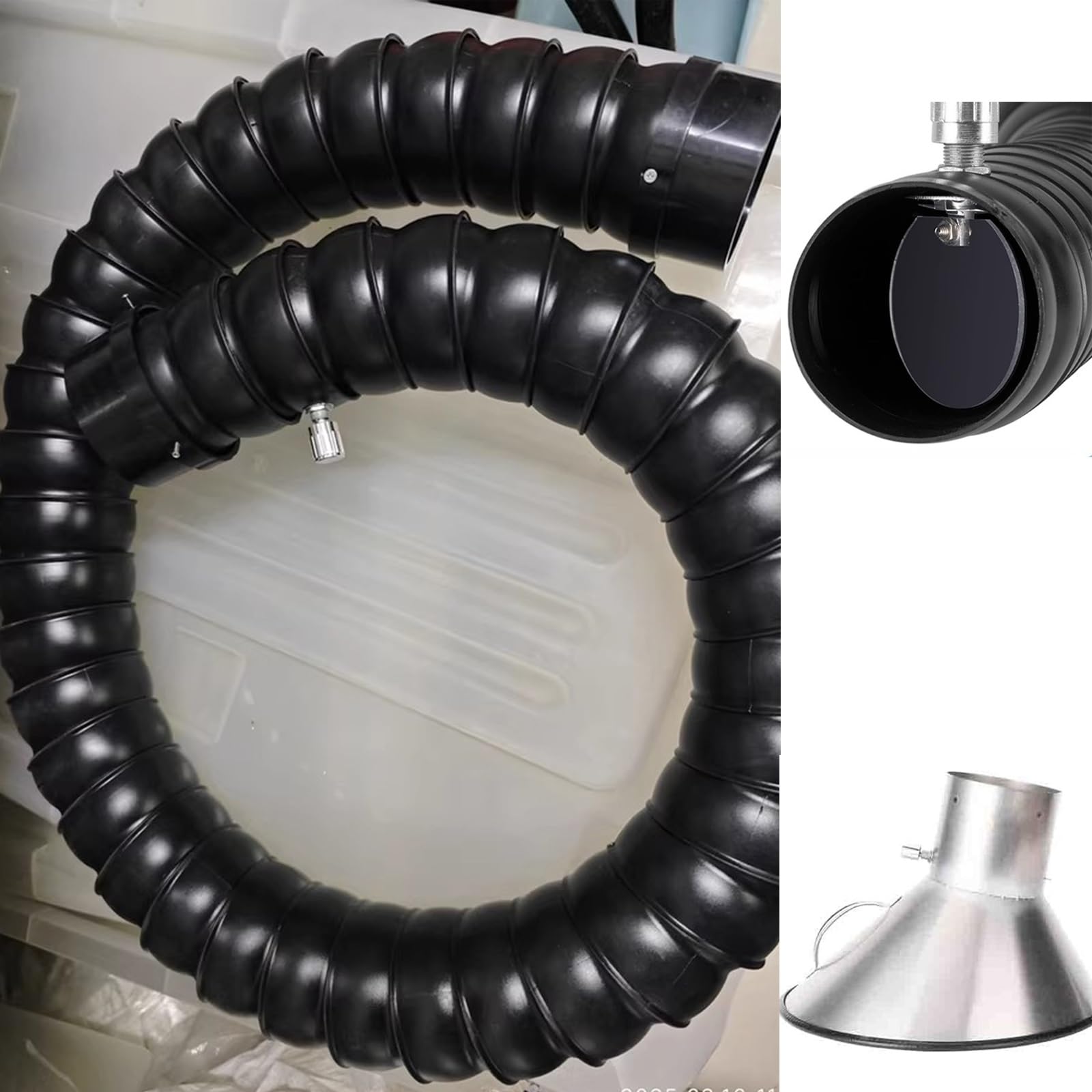 Ta regulowana rura ssąca dym, wyposażona w bambusowe złącze obrotowe o 360° i osłonę ze stali nierdzewnej, mierzy 160 mm (9,8 stopy) długości i jest idealny PE
