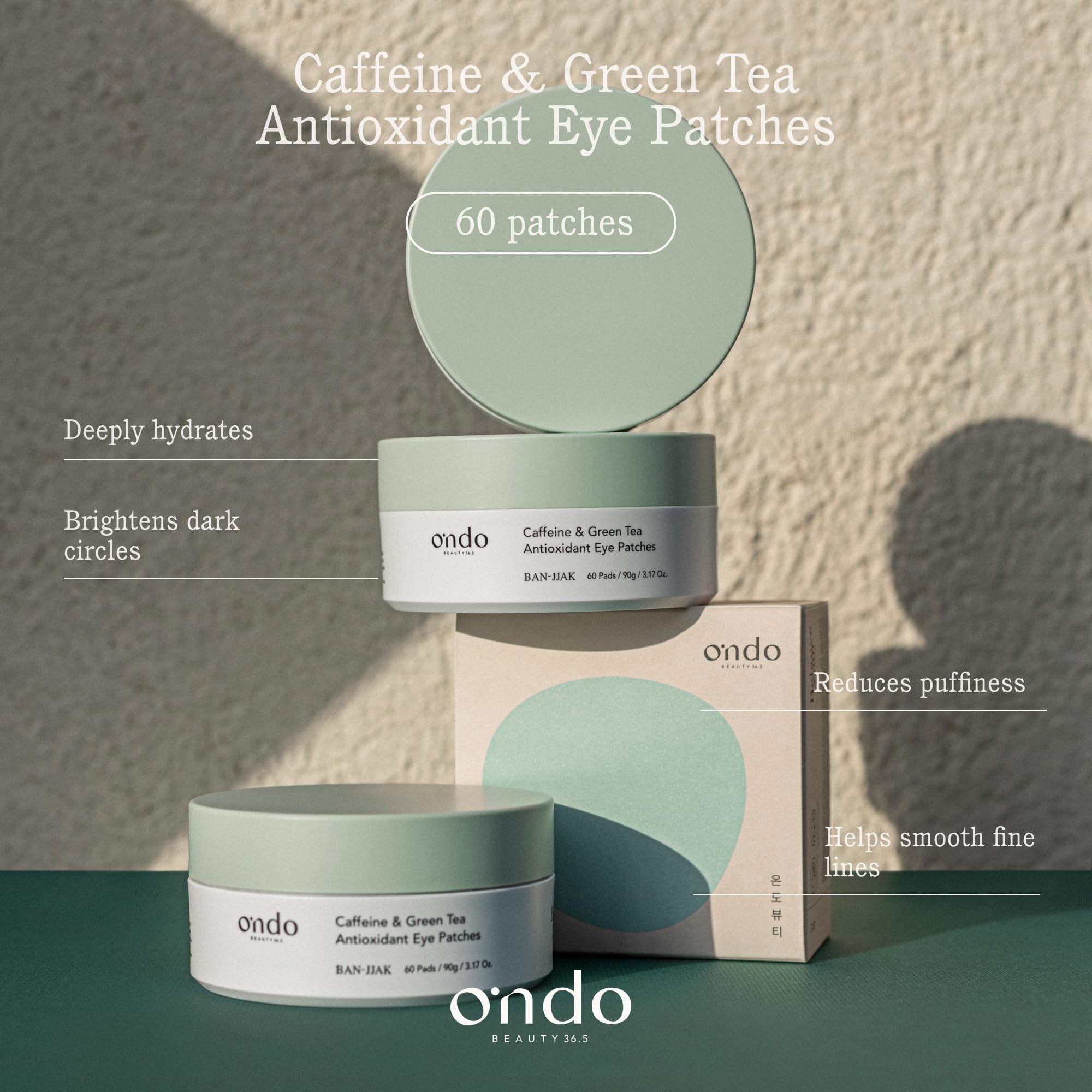 Ondo Beauty 36.5 Przeciwutleniająca opaska na oczy z kofeiną i zieloną herbatą 90 ml