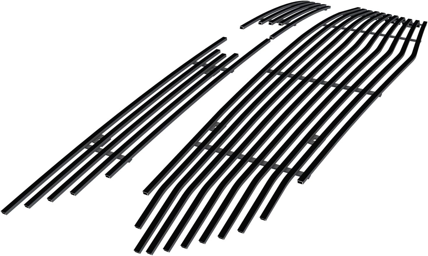 APS Compatible with Chevy Equinox 2018-2021 Bar Style Main Upper Stainless Steel Black 8x6 Horizontal Billet Front Grill Grille Insert C65198J