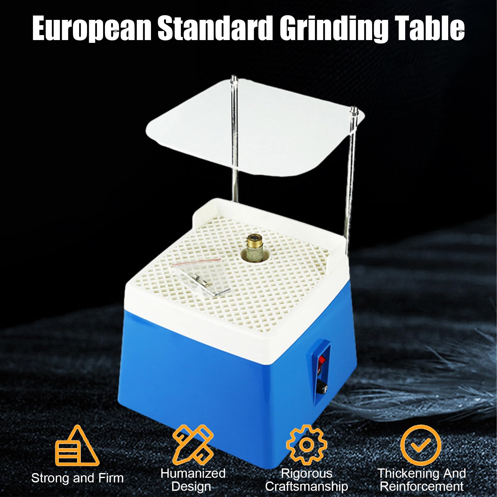 Amoladora de vidrio 4200 R/min Máquina de pulir vidrieras, molino portátil con broca de diamante, 65 W para vidrio y cerámica suministro automático de agua (con placa)