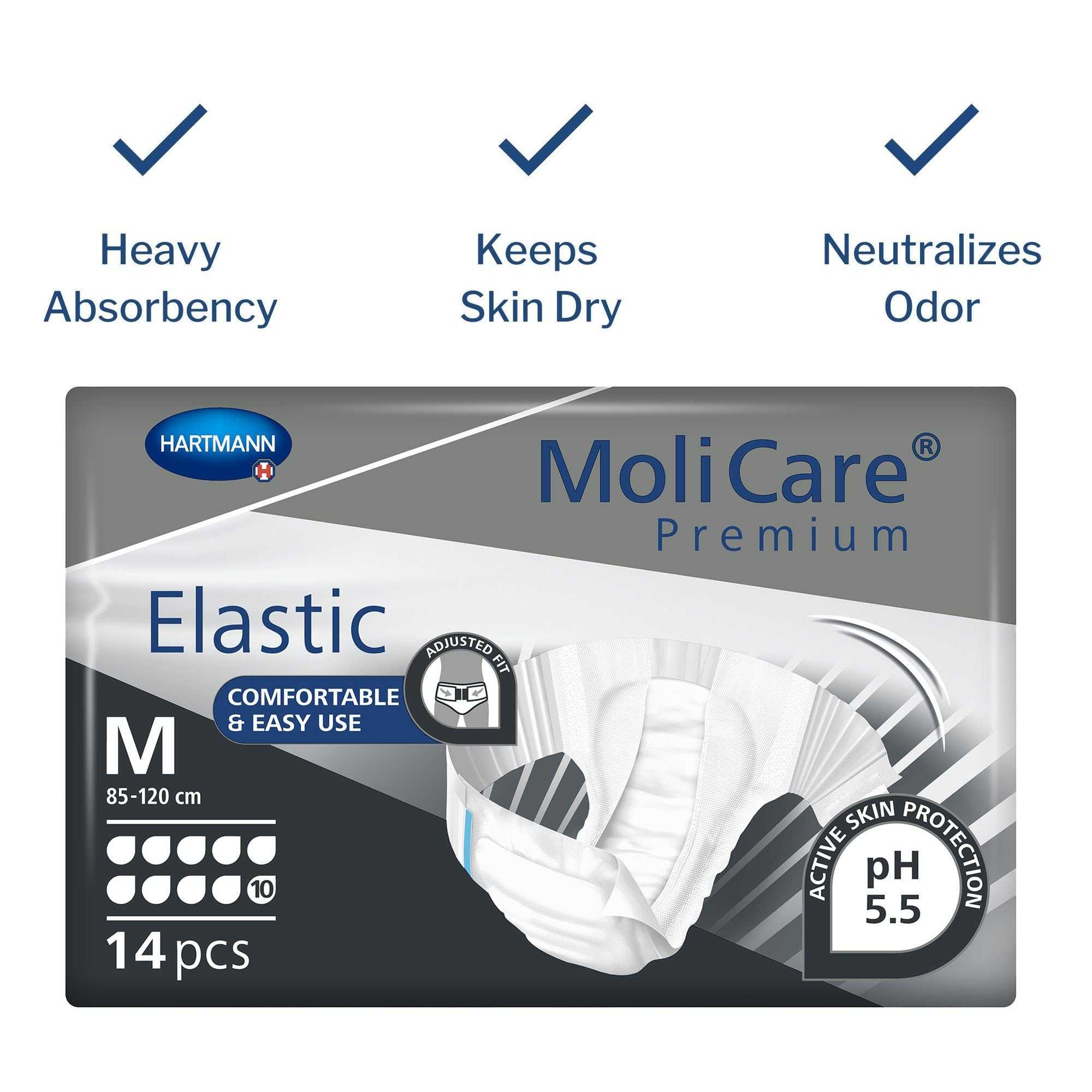 MoliCare Premium Elastic 10 Tropfen - Gr. Medium - Windelhosen und Inkontinenzhosen von Paul Hartman