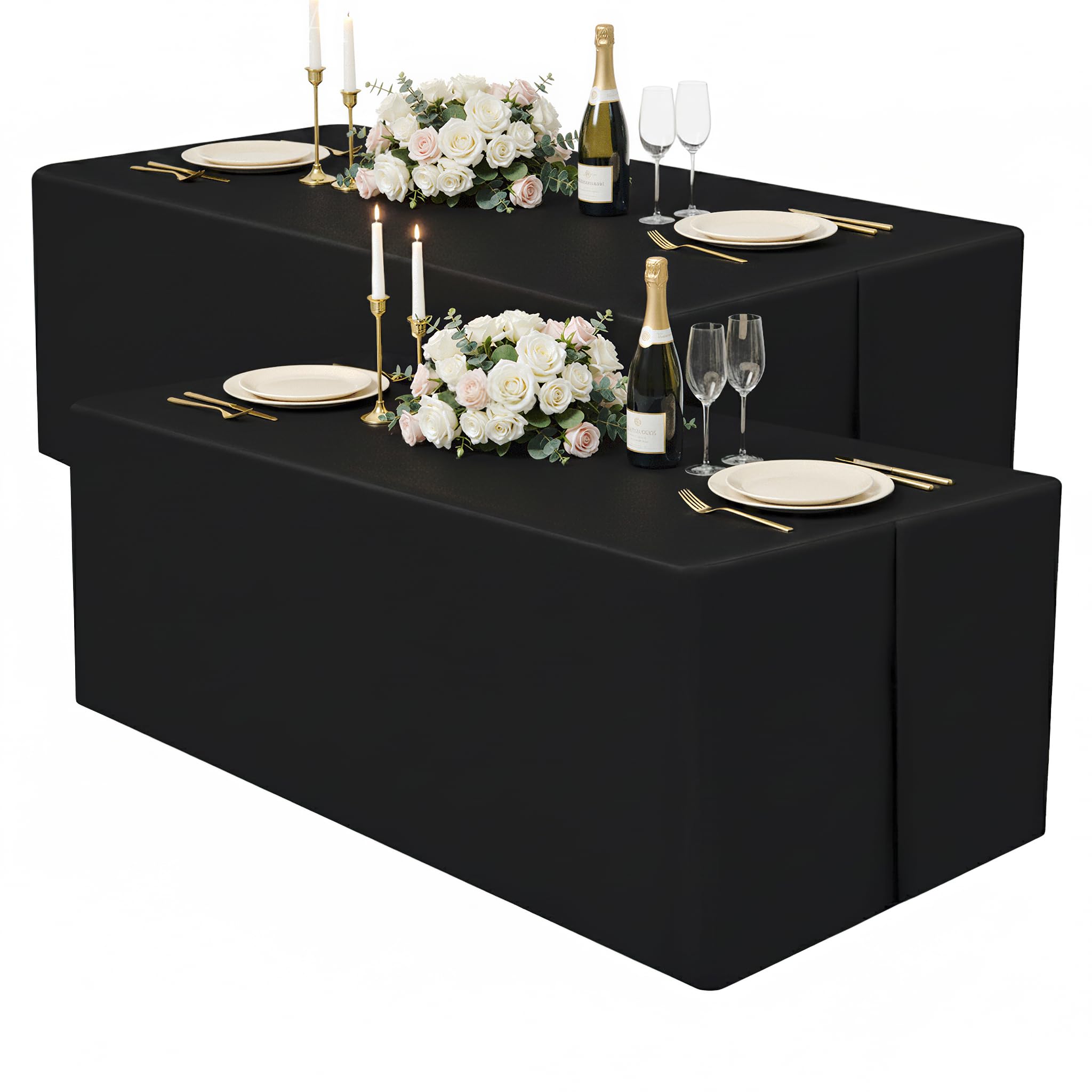Homing 2 Pack Fitted Tablecloth Black