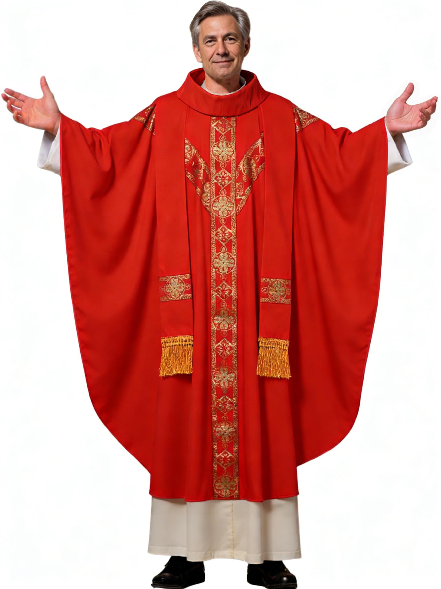 ANDHOM Catholic Priest Chasuble and Clergy Stole Set