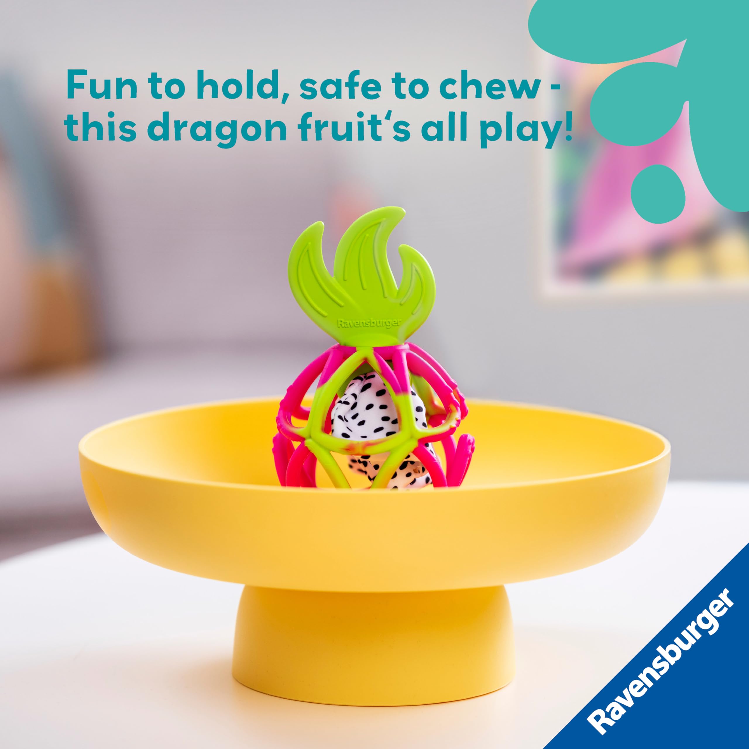 Ravensburger Play+ - Massaggiagengive sensoriale, frutto del drago, delicato sollievo per la dentizione, design facile da afferrare, coinvolge le abilità motorie fini