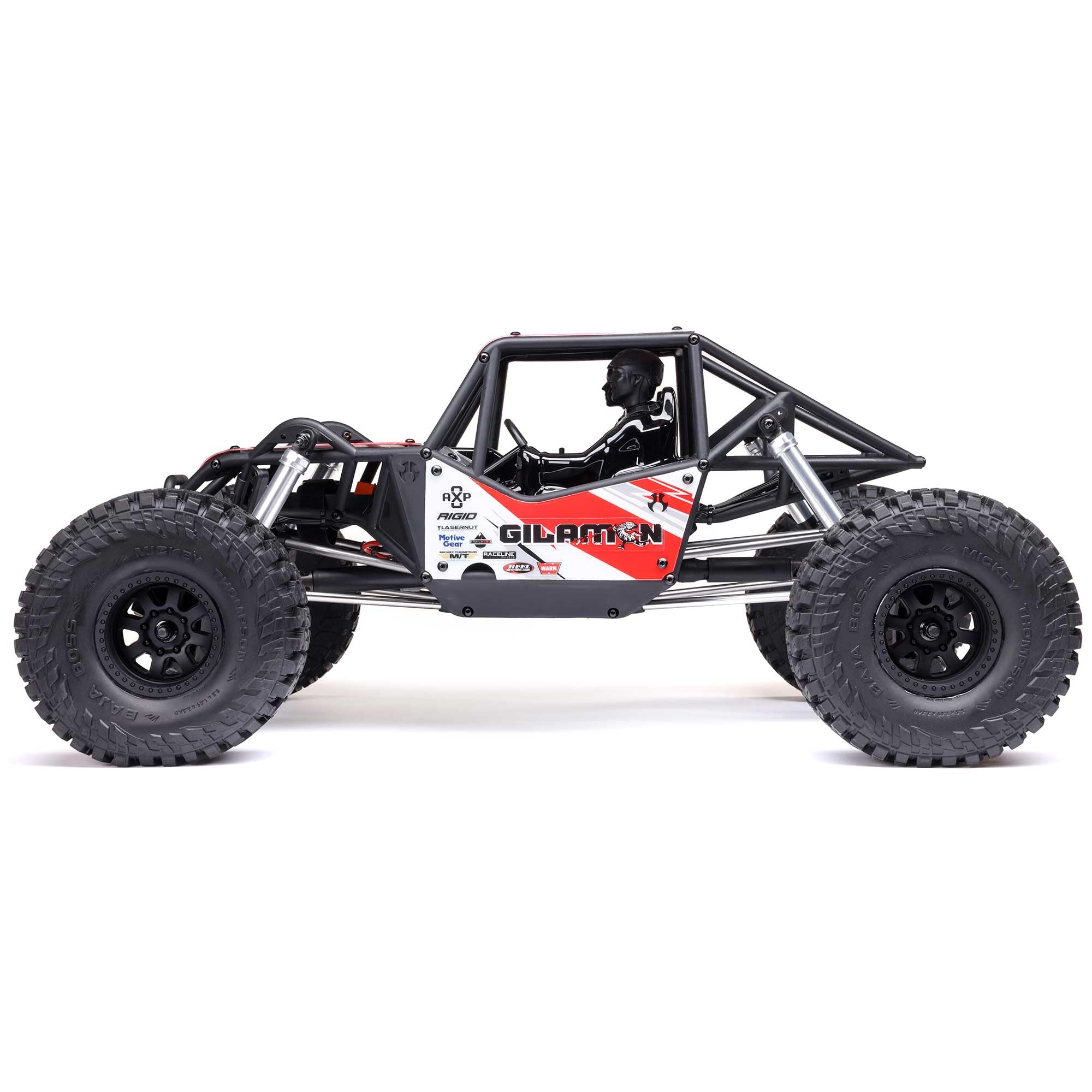 Axial 1:8 AXP8 Gilamon 2.2 4x4 Ready to Run Trail Buggy Rock Crawler, Motor de Cepillo, ASD, sin batería ni Cargador, Rojo